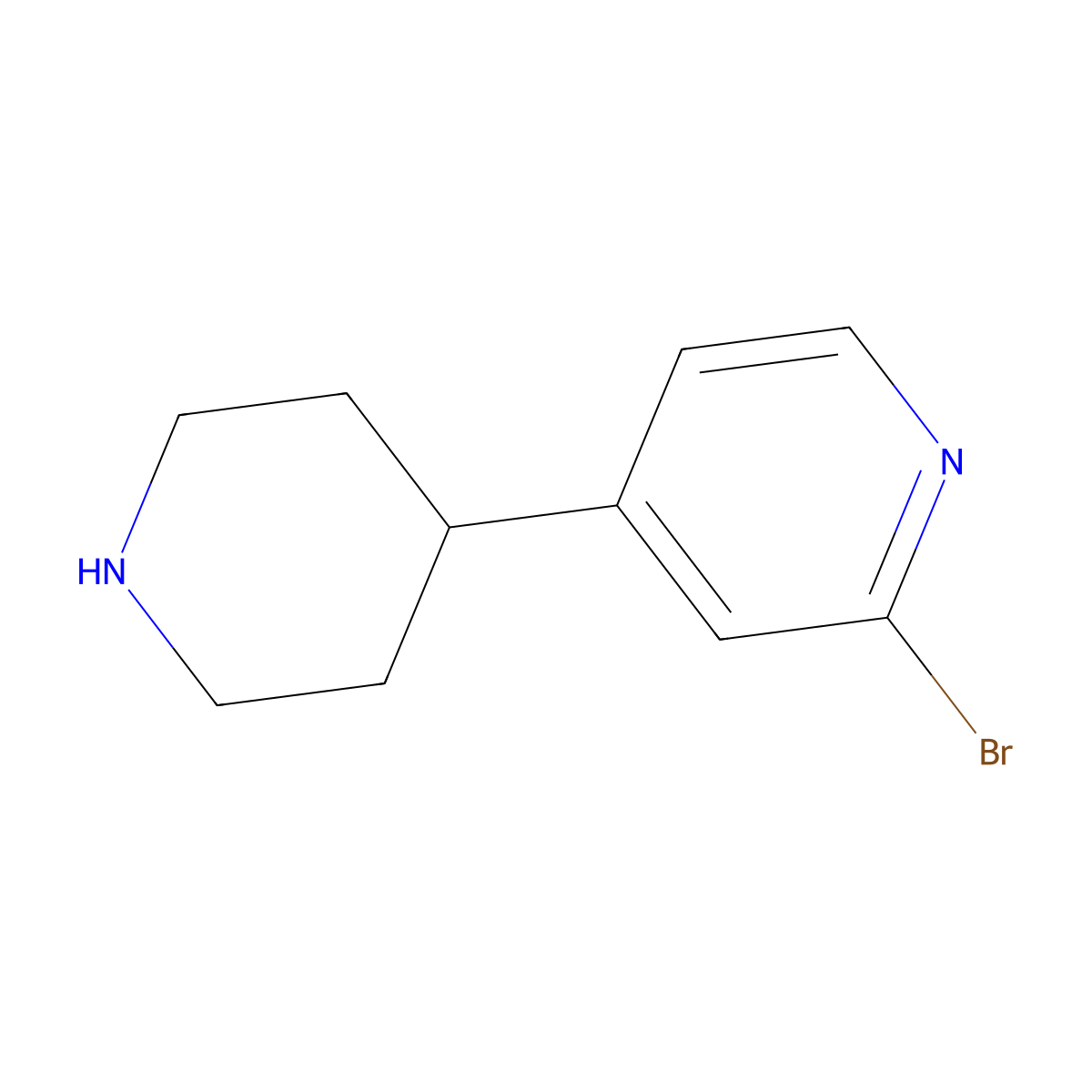 2-Bromo-4-(piperidin-4-YL)pyridine molecular structure, CAS 1159817-44-3