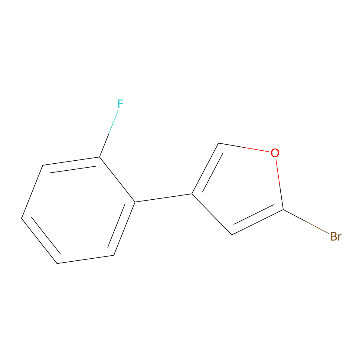 2-Bromo-4-(2-fluorophenyl)furan molecular structure, CAS 1159817-45-4