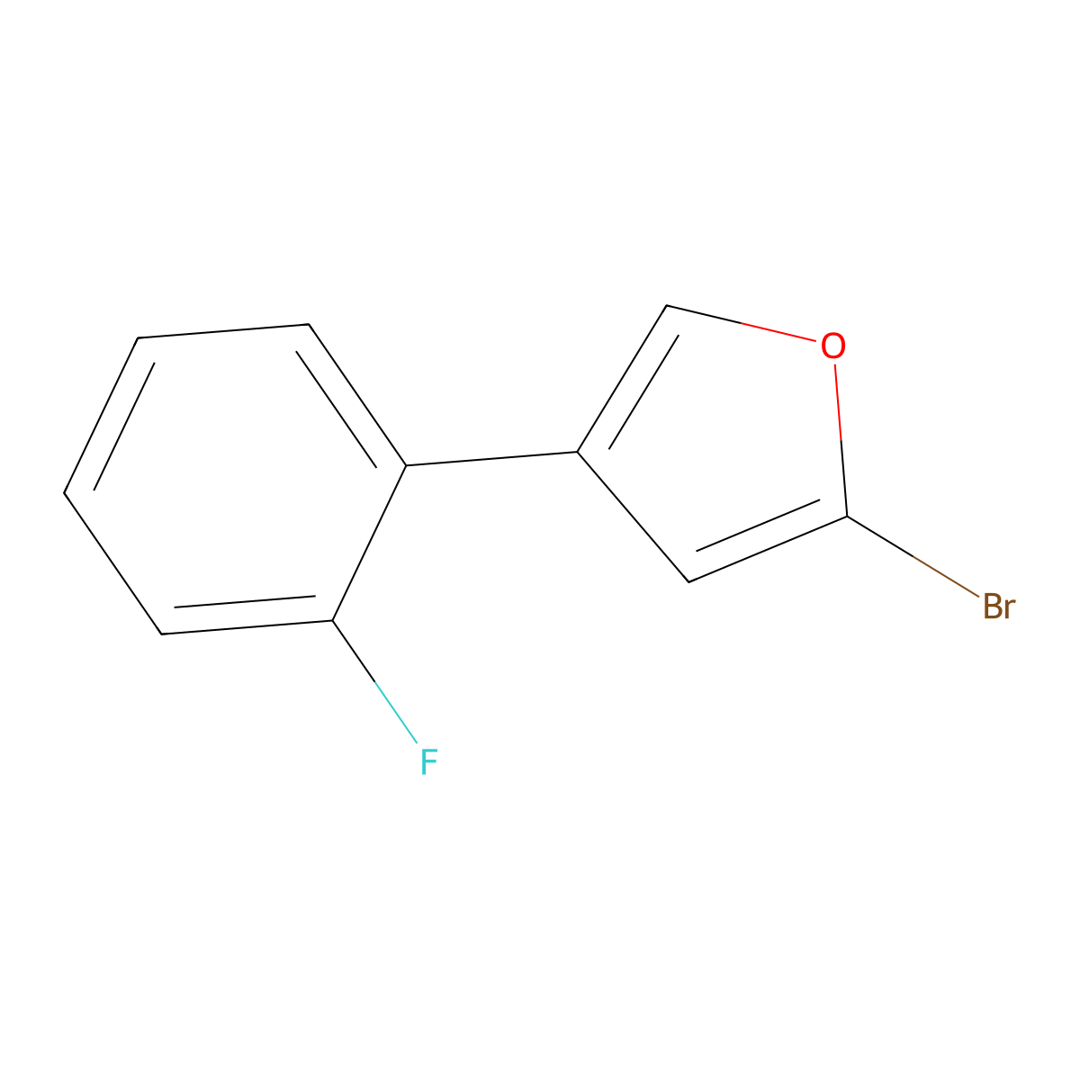 2-Bromo-4-(2-fluorophenyl)furan molecular structure, CAS 1159817-45-4
