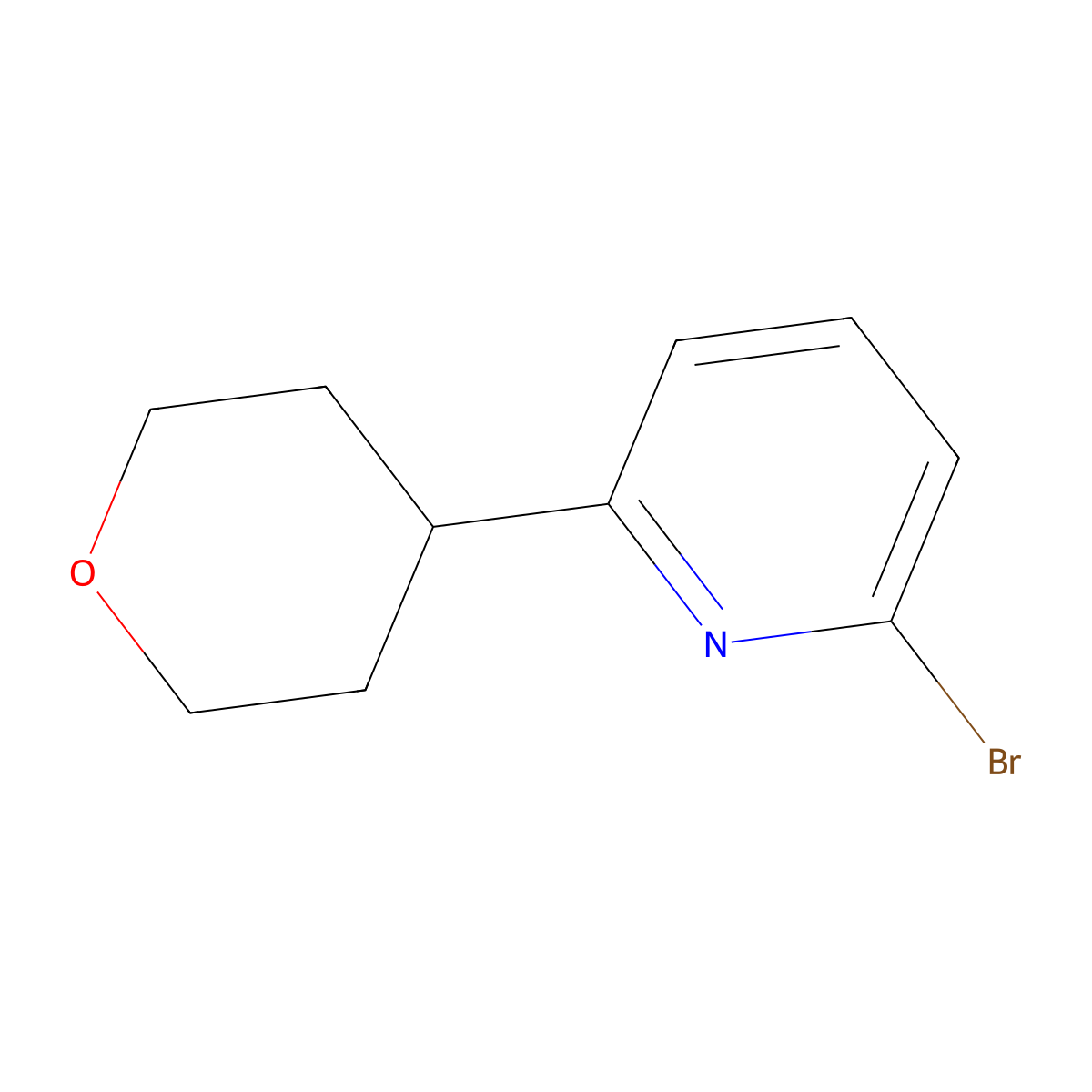 2-Bromo-6-(oxan-4-yl)pyridine molecular structure, CAS 1159817-58-9