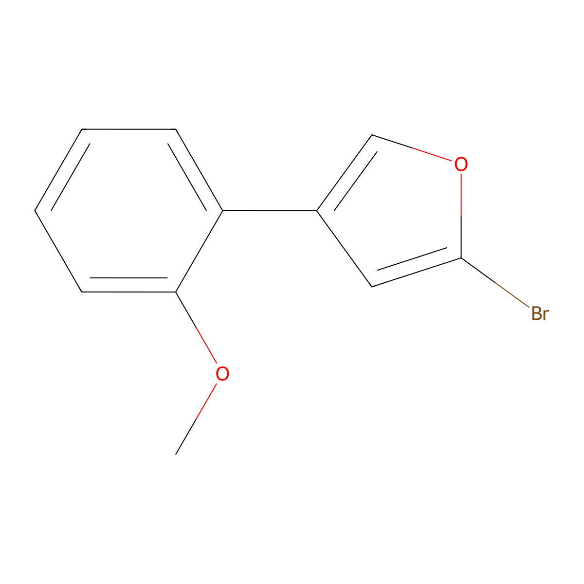 2-Bromo-4-(2-methoxyphenyl)furan molecular structure, CAS 1159817-61-4