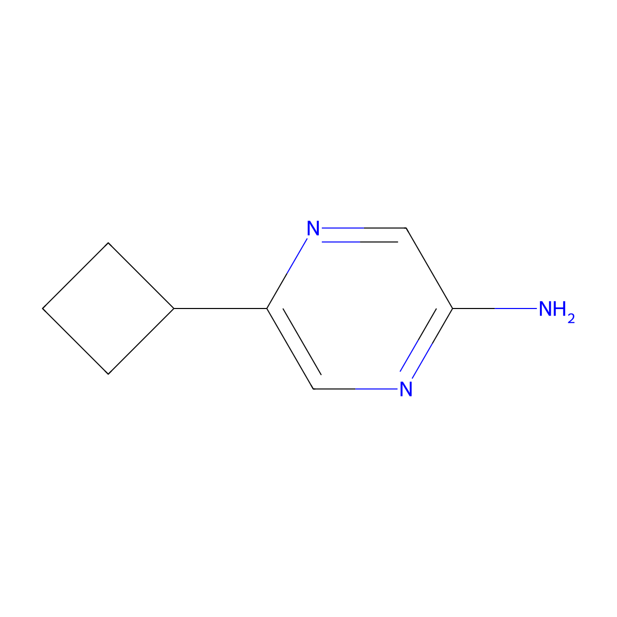 2-Amino-5-(cyclobutyl)pyrazine molecular structure, CAS 1159817-64-7