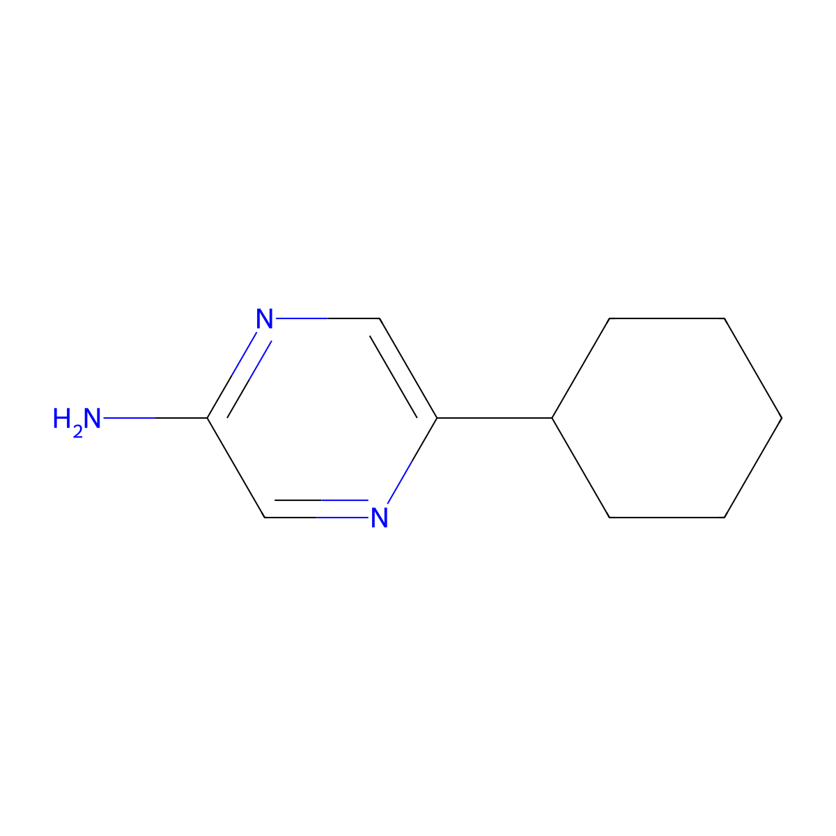 2-Amino-5-(cyclohexyl)pyrazine molecular structure, CAS 1159817-85-2