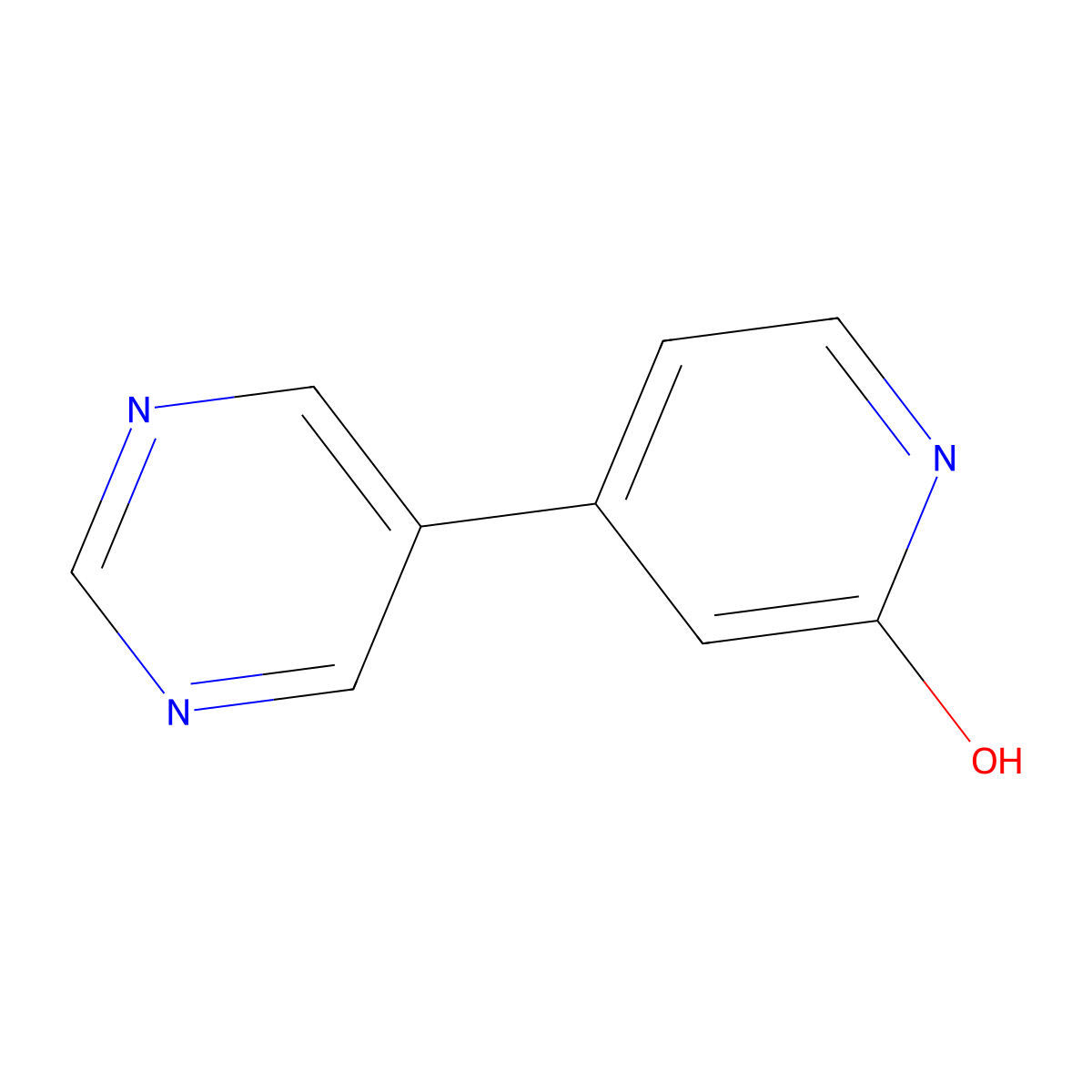 2-Hydroxy-4-(5-pyrimidyl)pyridine molecular structure, CAS 1159817-93-2