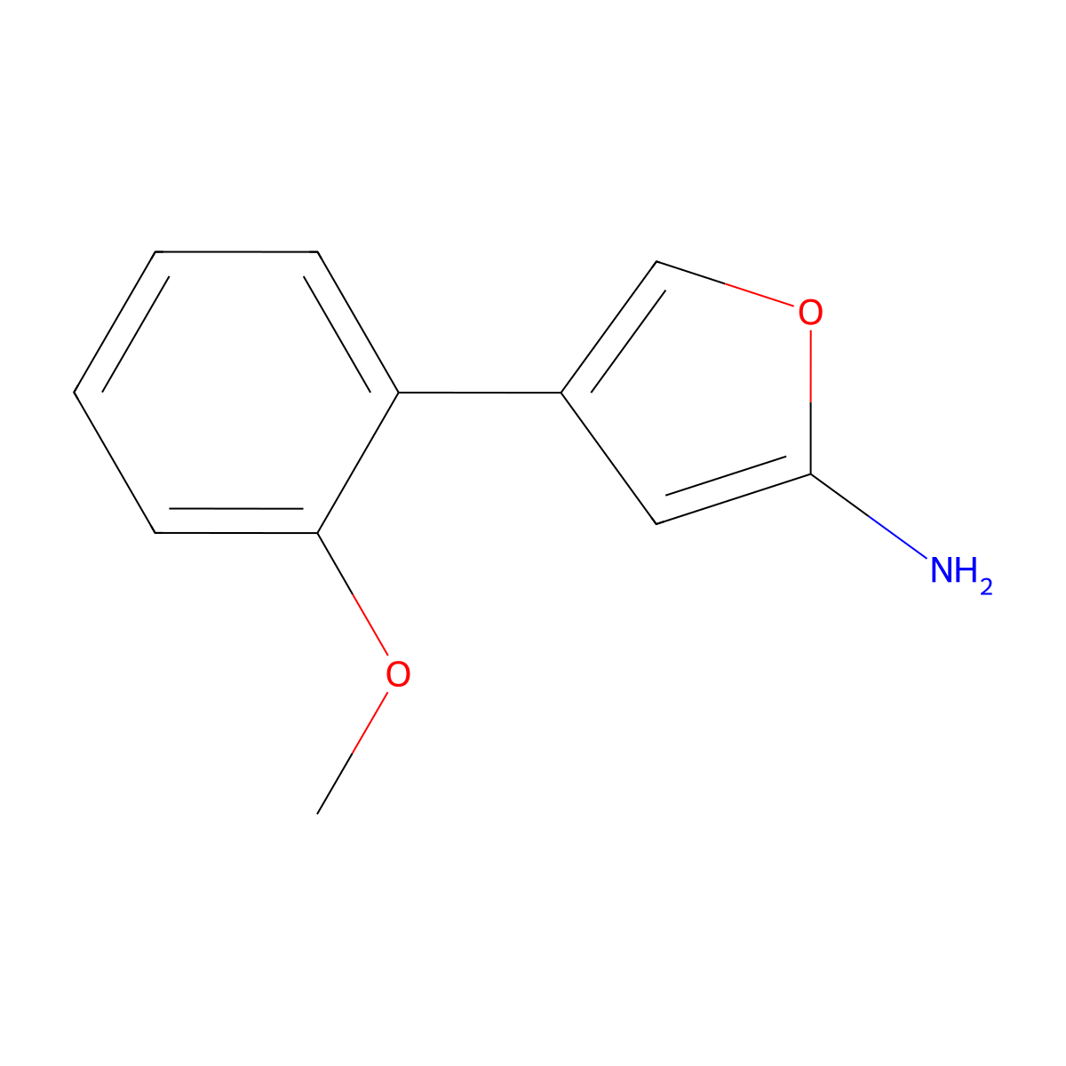 2-Amino-4-(2-methoxyphenyl)furan molecular structure, CAS 1159817-94-3
