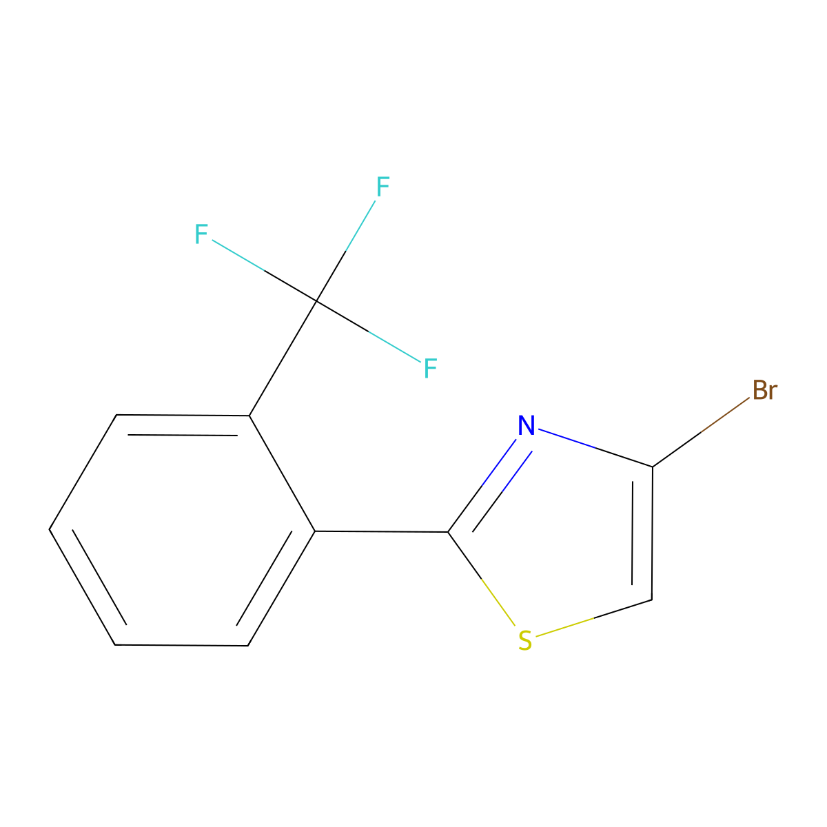 4-Bromo-2-(2-trifluoromethylphenyl)thiazole molecular structure, CAS 1159817-97-6