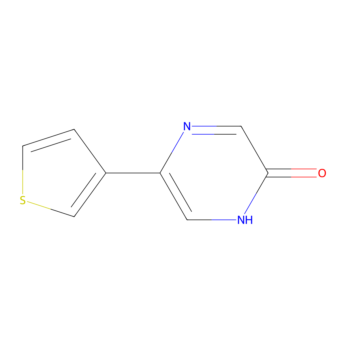 5-(3-Thienyl)-2-hydroxypyrazine molecular structure, CAS 1159817-99-8