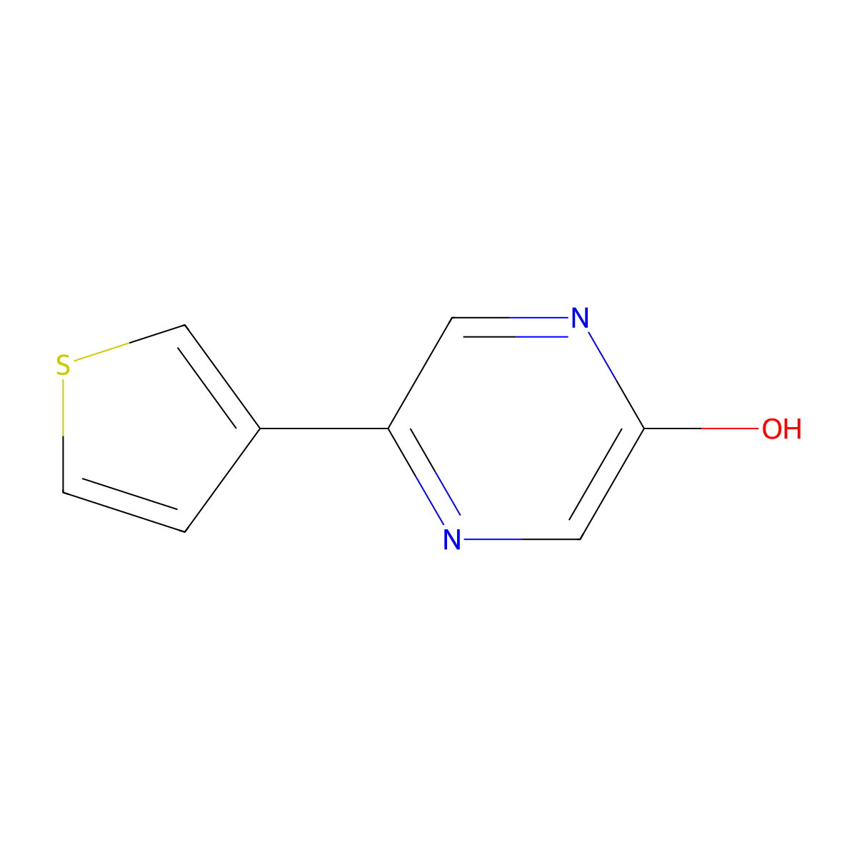 5-(3-Thienyl)-2-hydroxypyrazine molecular structure, CAS 1159817-99-8