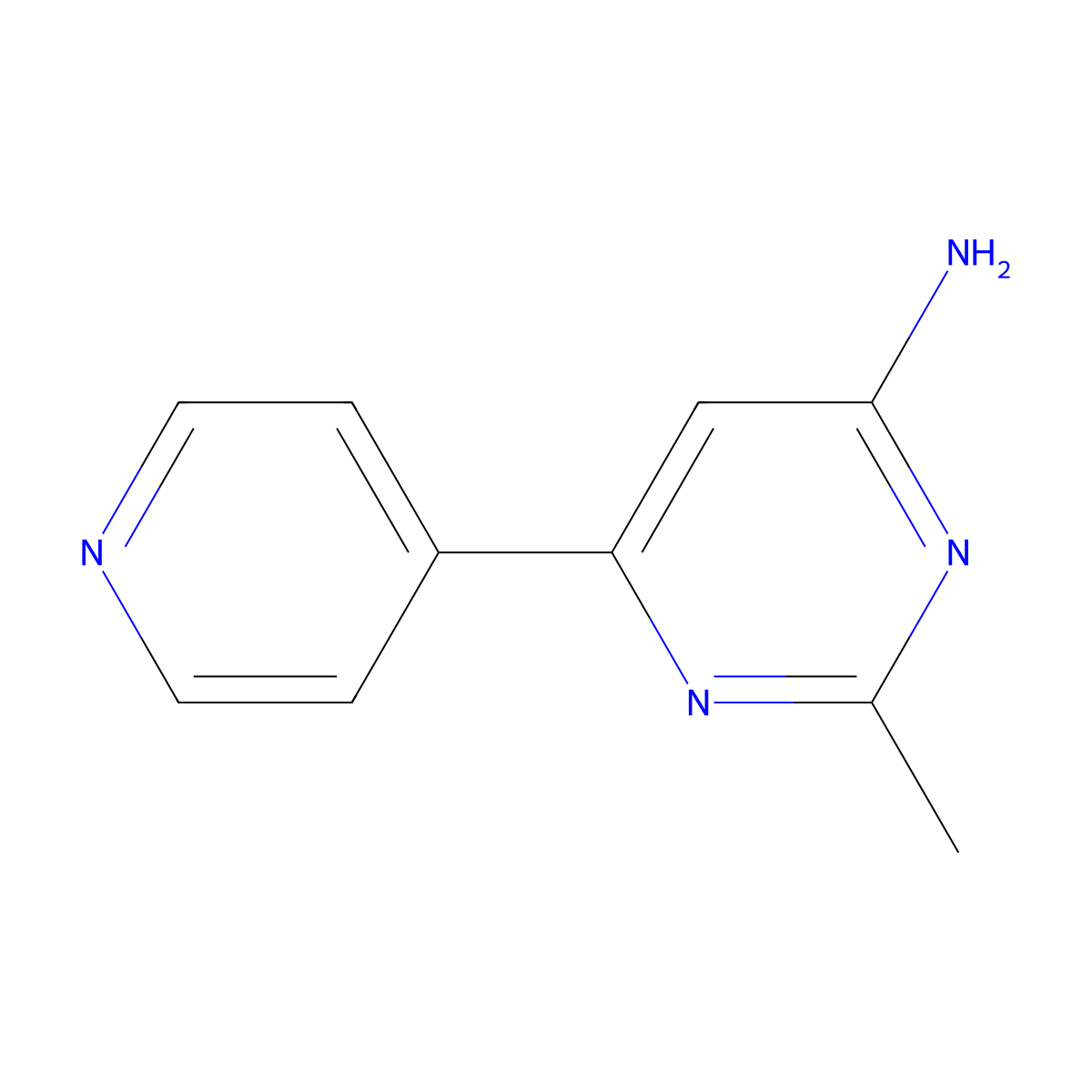 2-Methyl-6-(pyridin-4-yl)pyrimidin-4-amine molecular structure, CAS 1159818-03-7