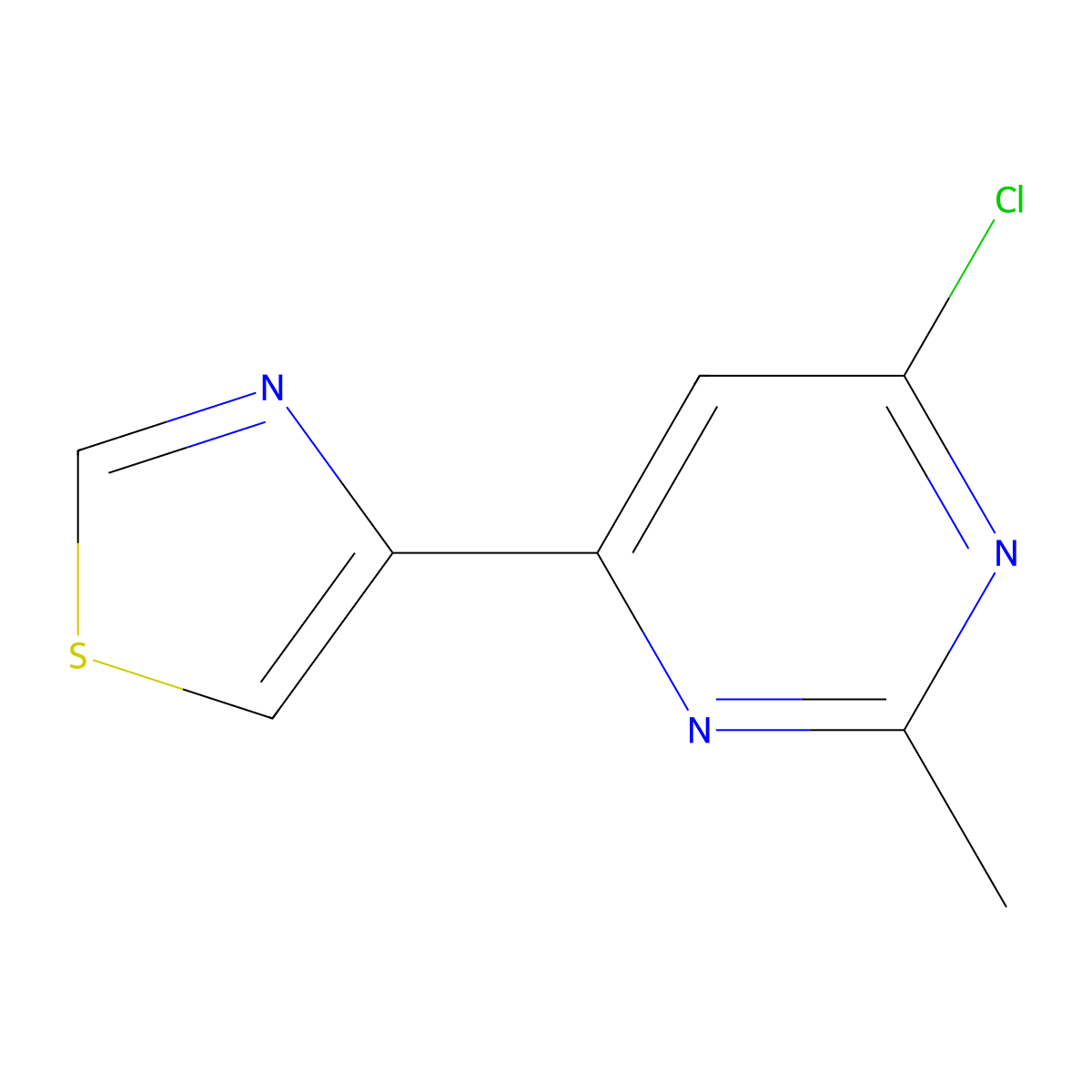 4-Chloro-2-methyl-6-(4-thiazolyl)pyrimidine molecular structure, CAS 1159818-09-3