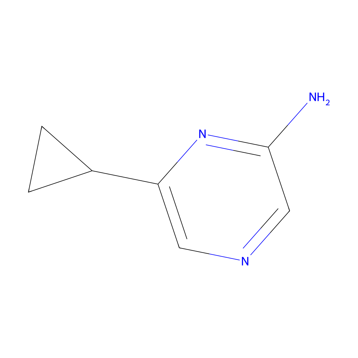 2-Pyrazinamine, 6-cyclopropyl- molecular structure, CAS 1159818-12-8