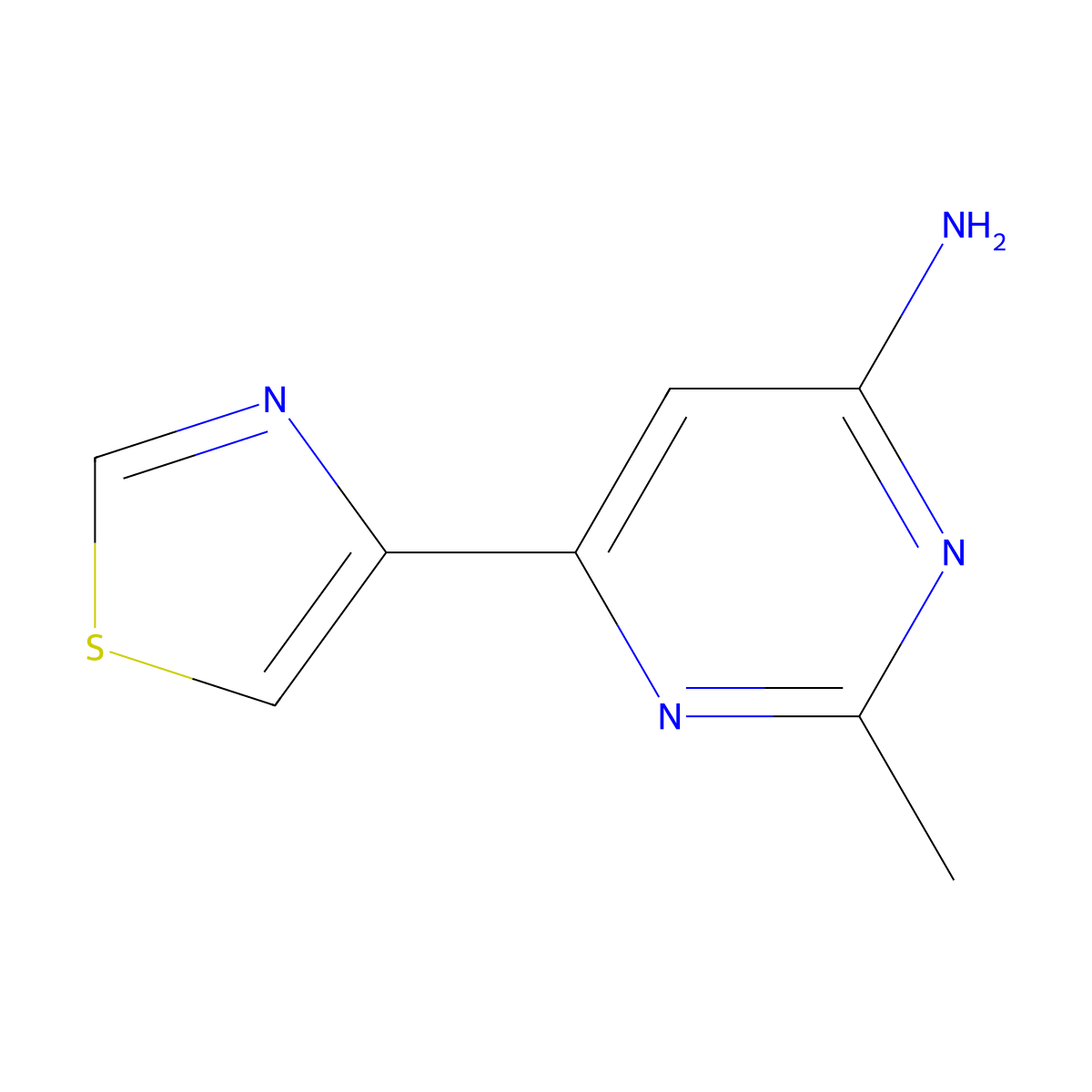 4-Amino-2-methyl-6-(4-thiazolyl)pyrimidine molecular structure, CAS 1159818-15-1