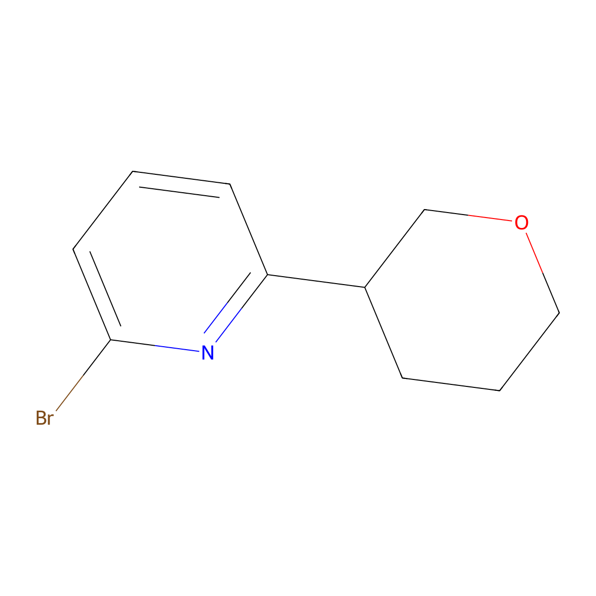 2-Bromo-6-(oxan-3-yl)pyridine molecular structure, CAS 1159818-18-4