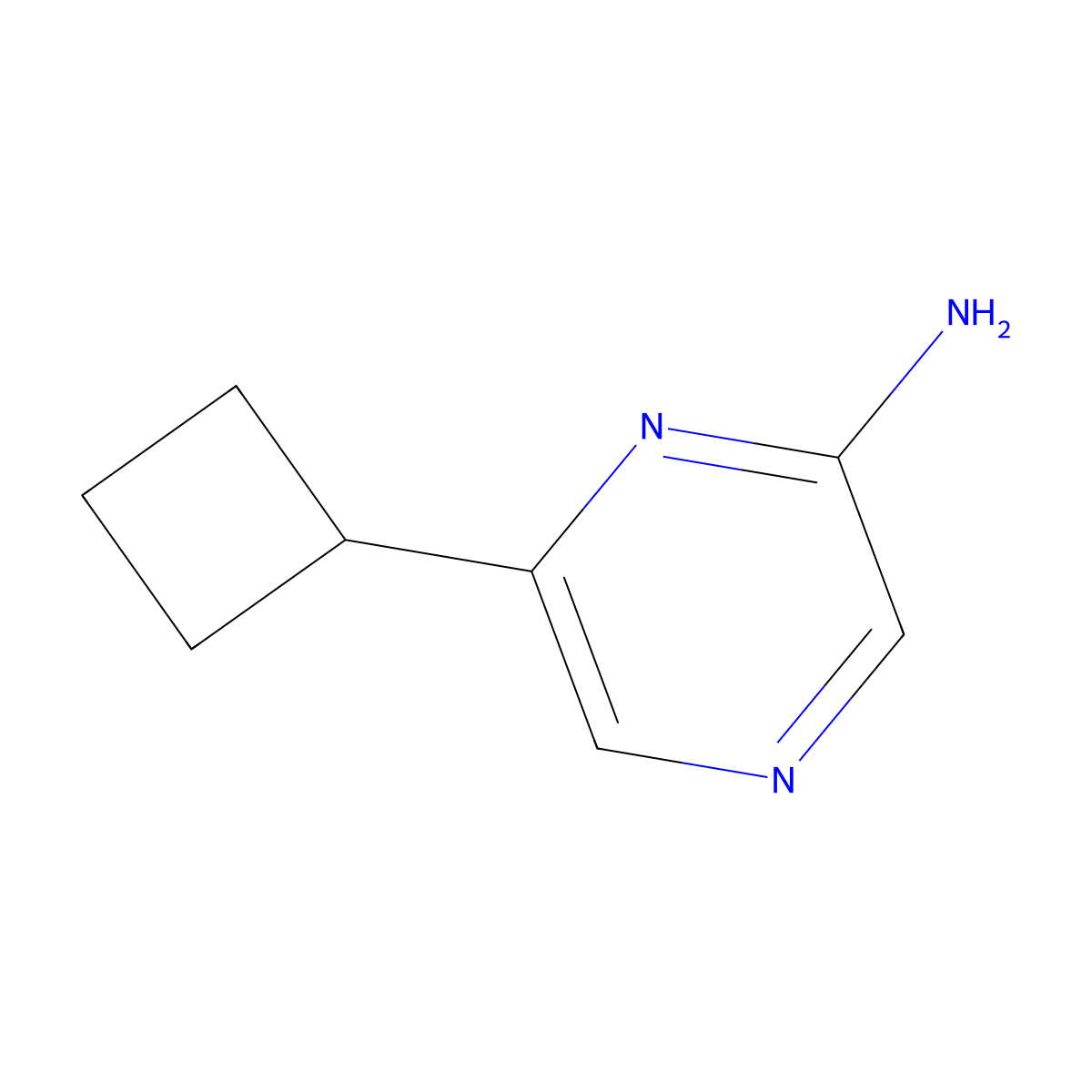 2-Amino-6-(cyclobutyl)pyrazine molecular structure, CAS 1159818-23-1