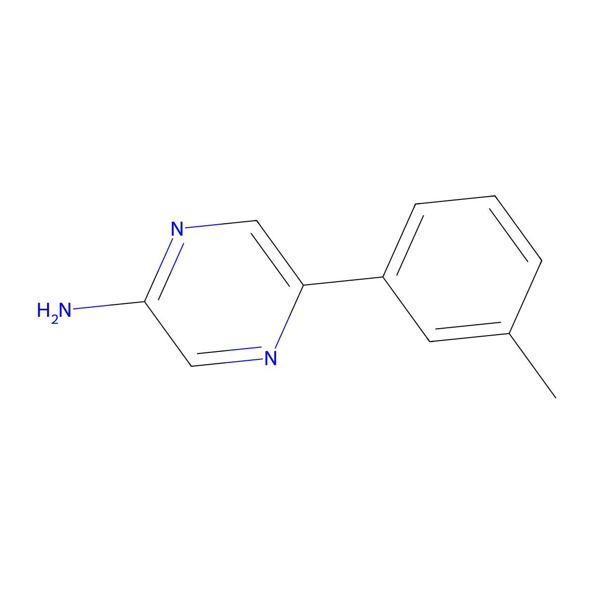 5-(3-Methylphenyl)pyrazin-2-amine molecular structure, CAS 1159818-24-2