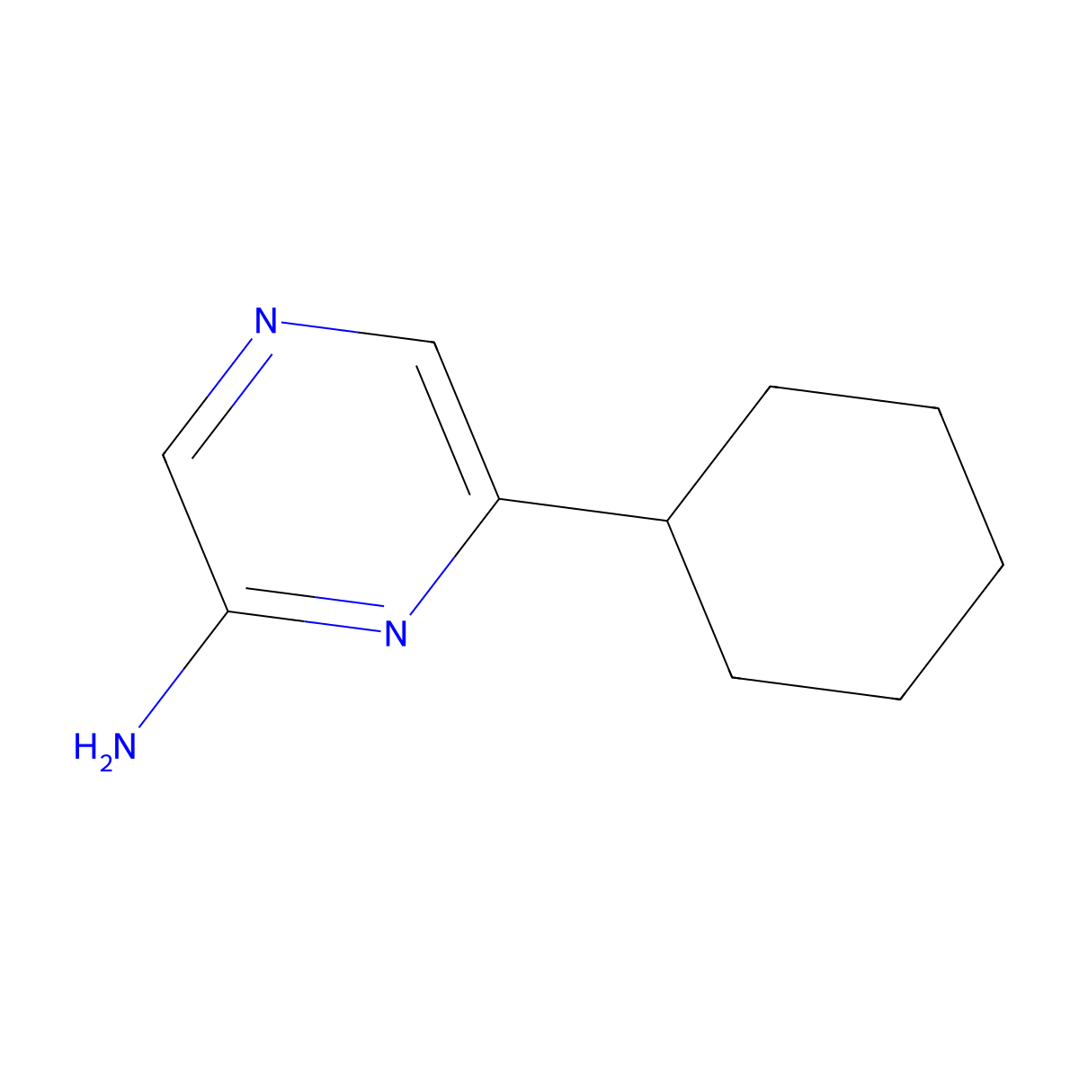 2-Amino-6-(cyclohexyl)pyrazine molecular structure, CAS 1159818-30-0