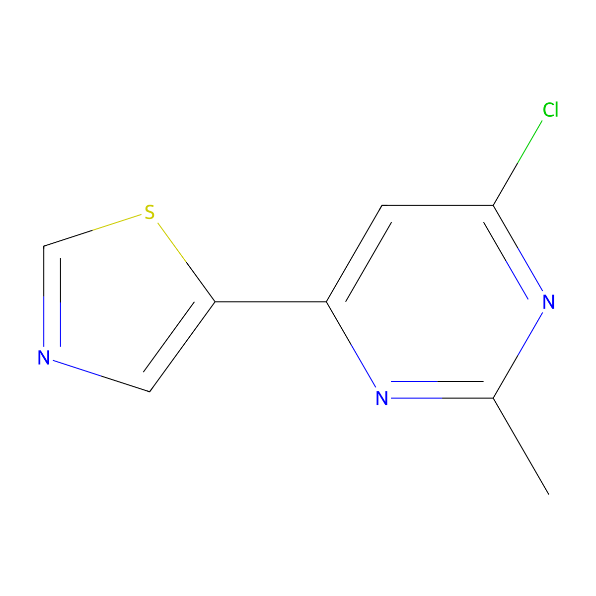 5-(6-Chloro-2-methylpyrimidin-4-yl)thiazole molecular structure, CAS 1159818-34-4