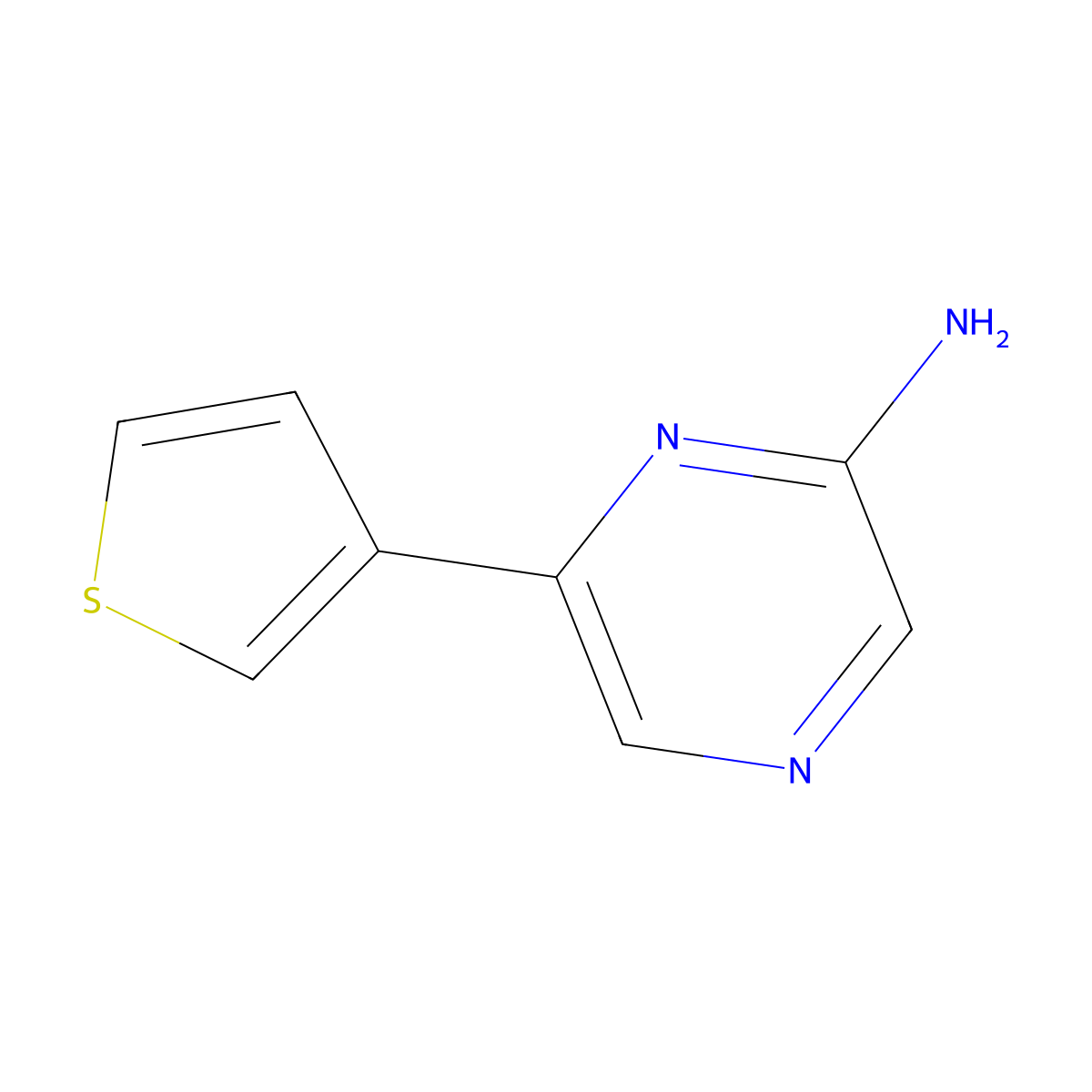 6-(3-Thienyl)-2-pyrazinamine molecular structure, CAS 1159818-35-5