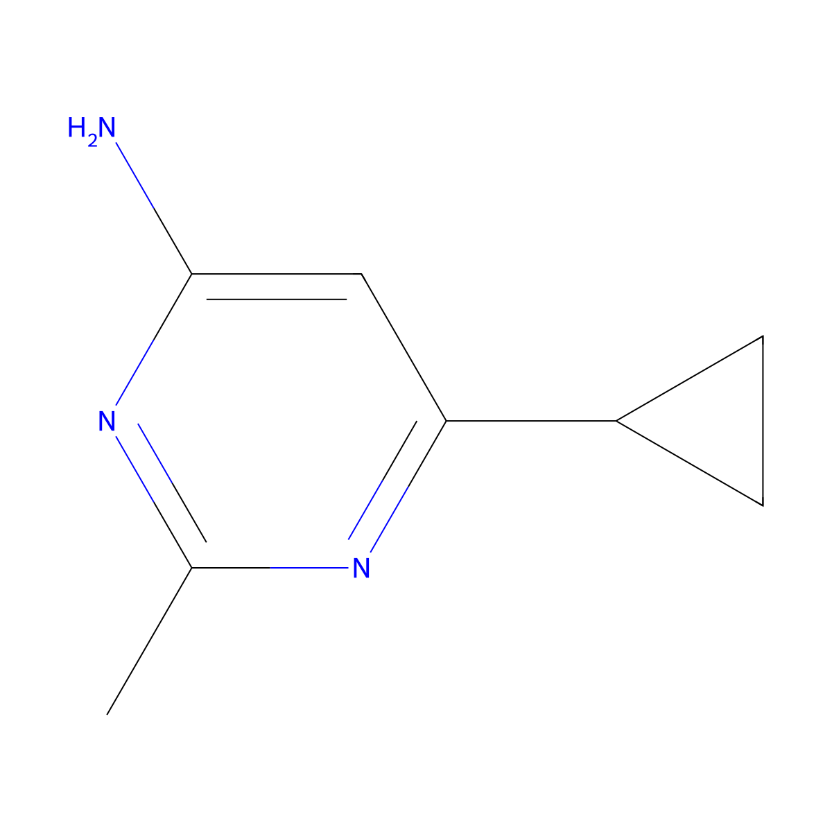 6-Cyclopropyl-2-methylpyrimidin-4-amine molecular structure, CAS 1159818-40-2
