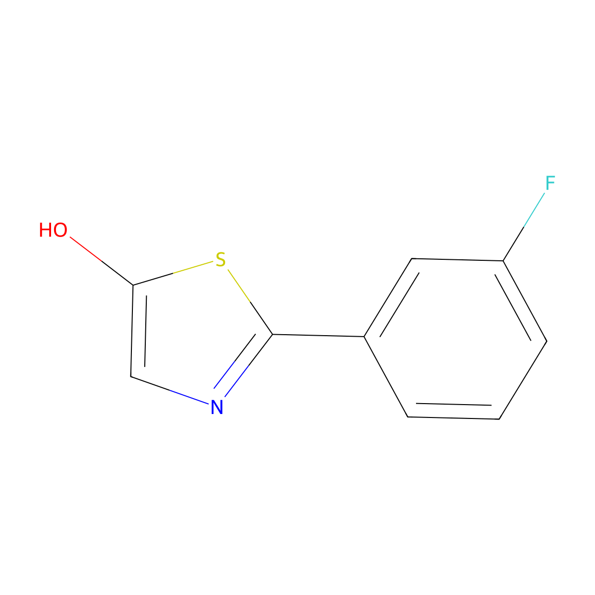 2-(3-Fluorophenyl)-5-hydroxythiazole molecular structure, CAS 1159818-41-3