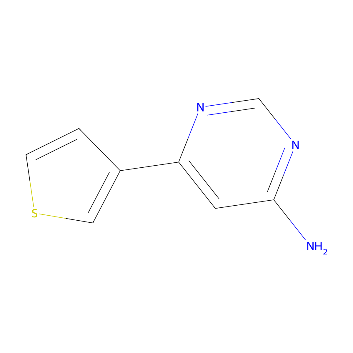 4-Amino-6-(3-thienyl)pyrimidine molecular structure, CAS 1159818-42-4