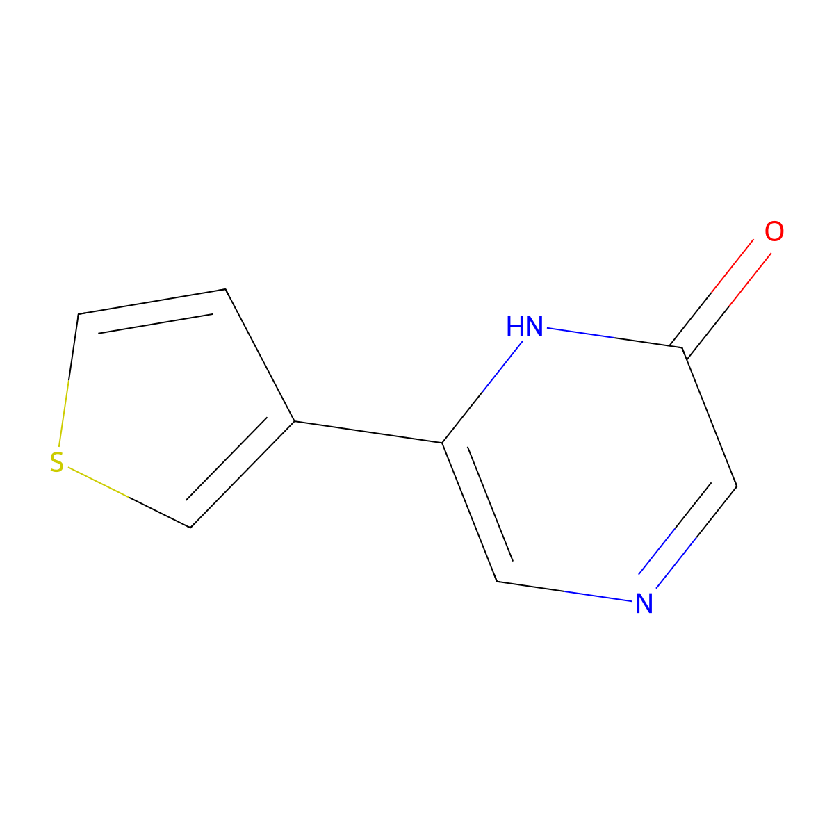 6-(3-Thienyl)-2(1H)-pyrazinone molecular structure, CAS 1159818-43-5