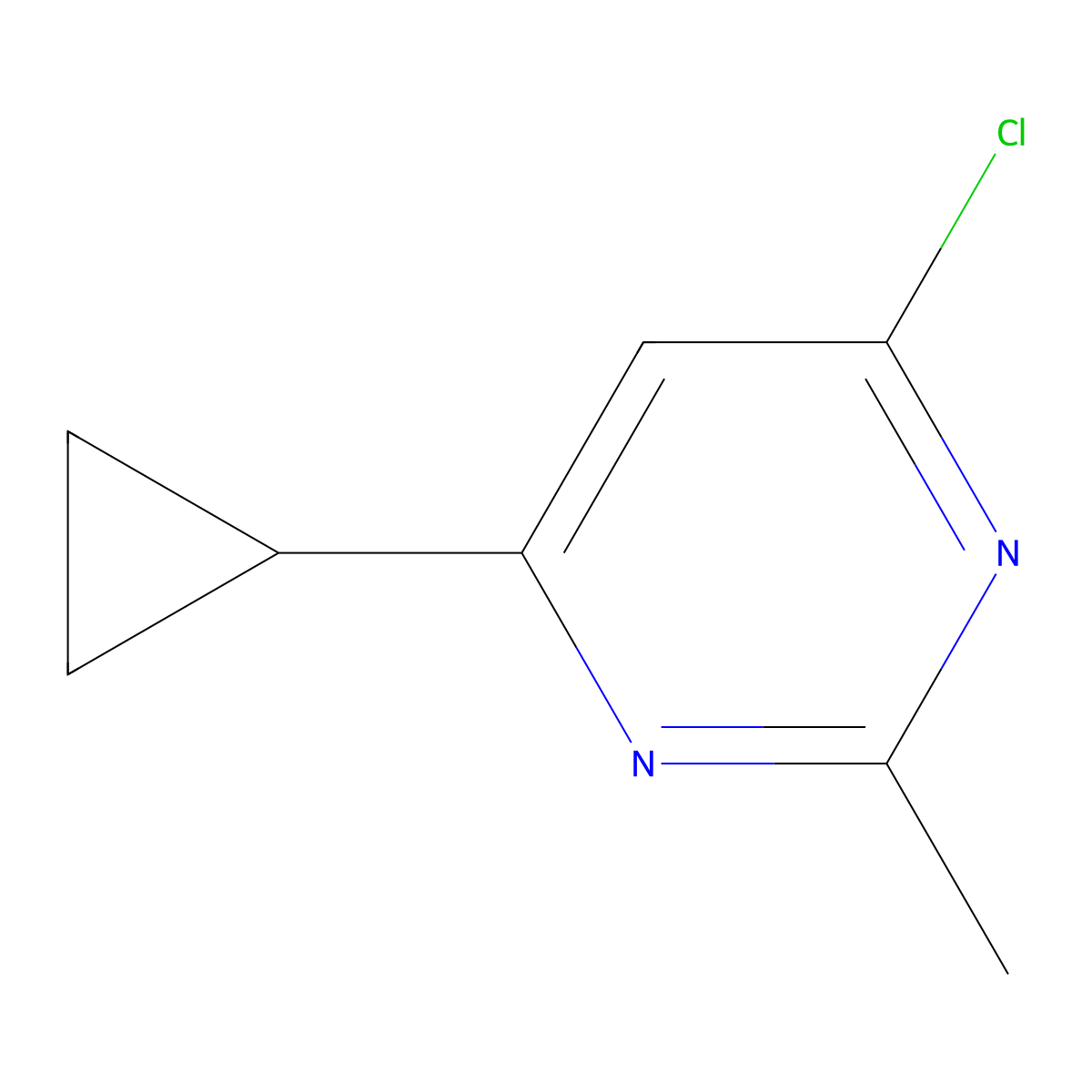 4-Chloro-6-cyclopropyl-2-methylpyrimidine molecular structure, CAS 1159818-45-7