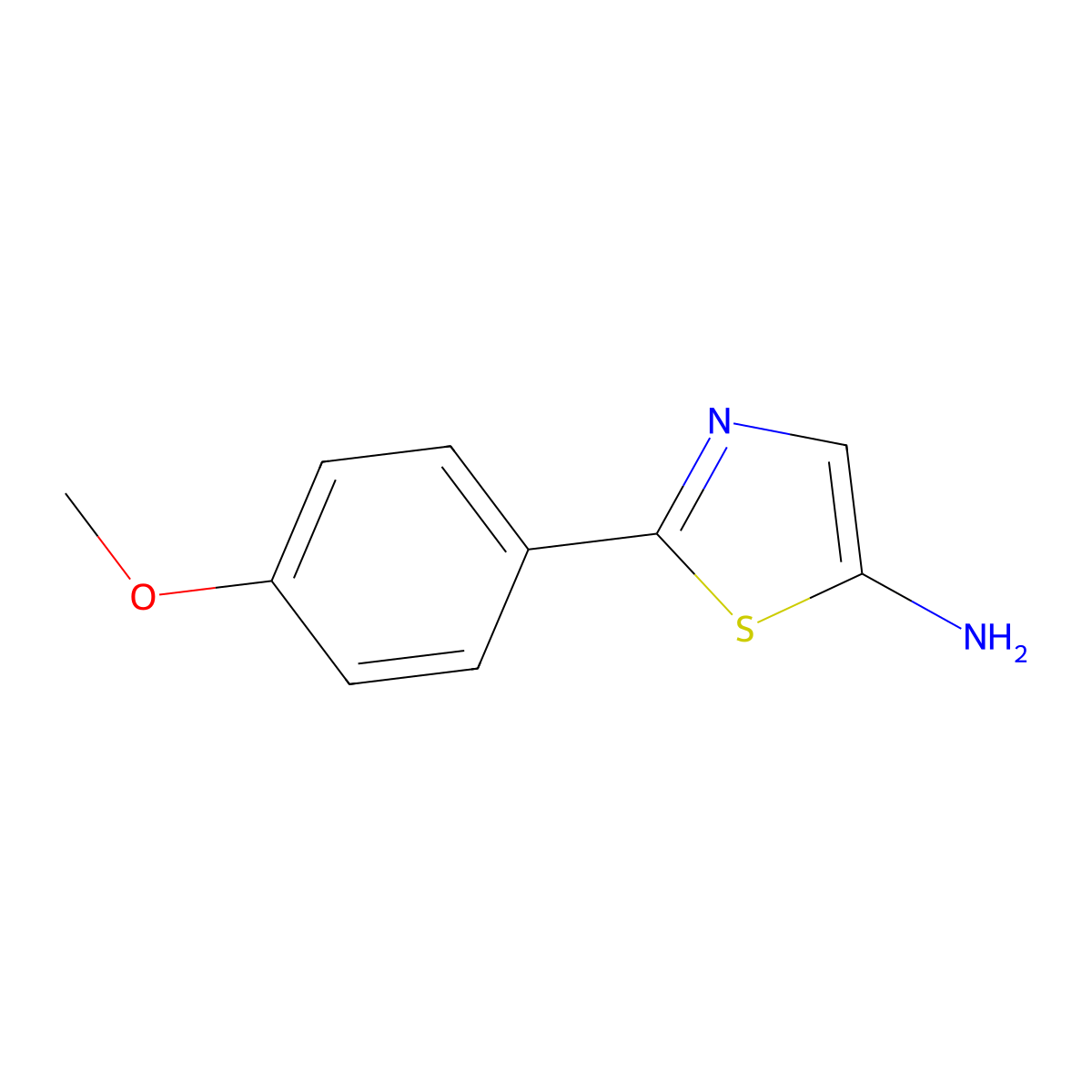 5-Amino-2-(4-methoxyphenyl)thiazole molecular structure, CAS 1159818-47-9