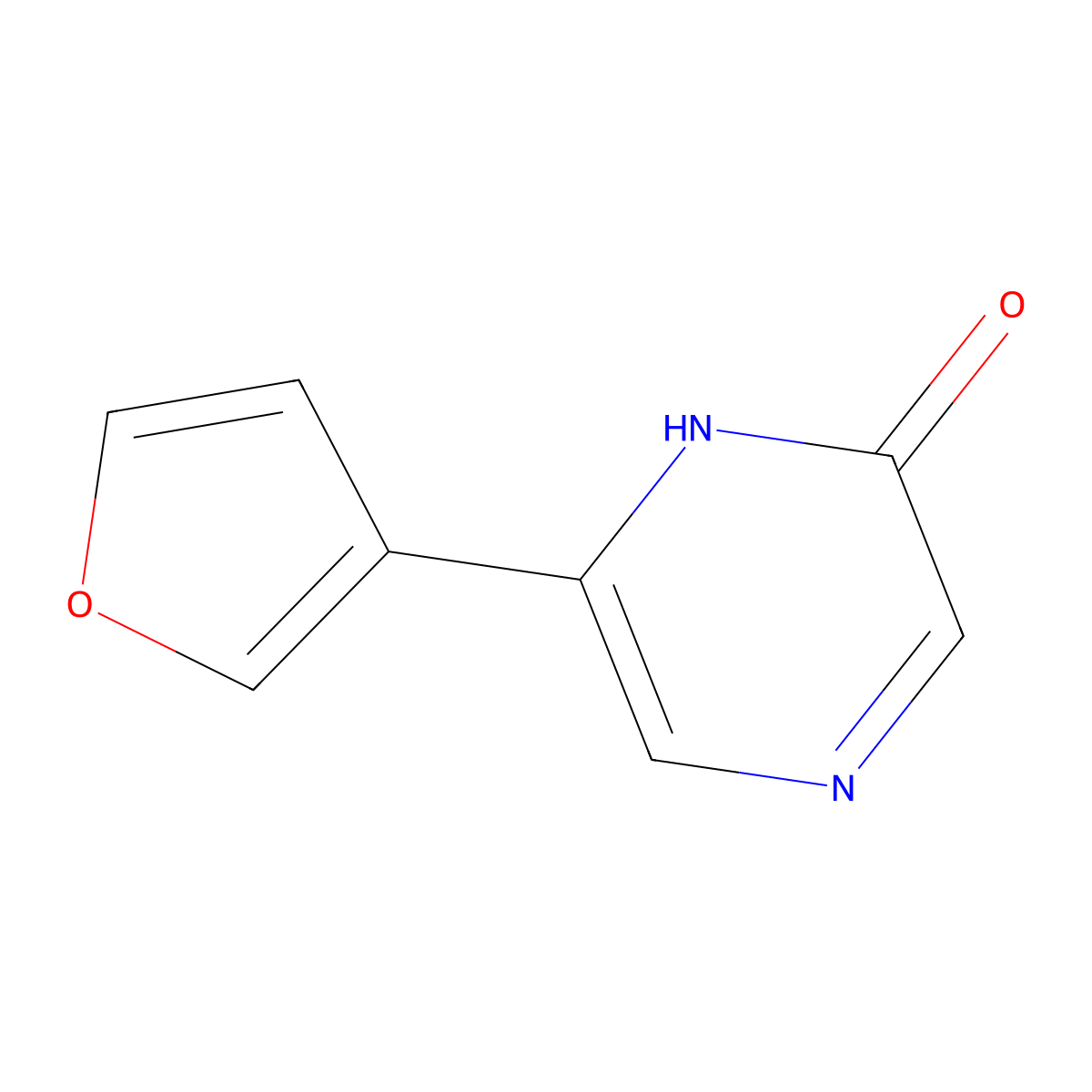 2-Hydroxy-6-(3-furyl)pyrazine molecular structure, CAS 1159818-50-4