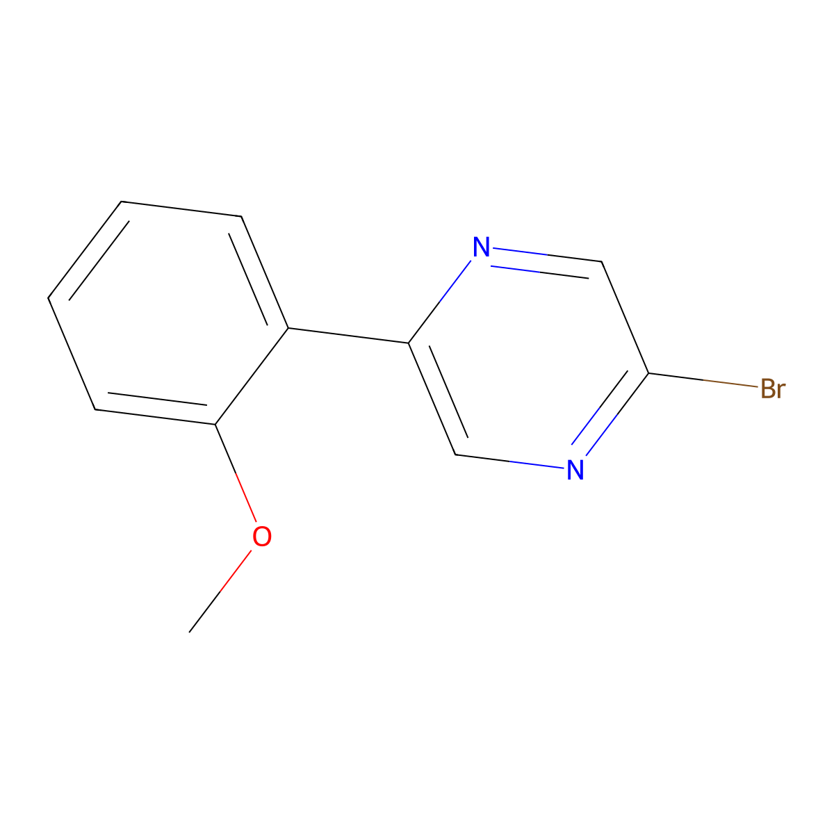 2-Bromo-5-(2-methoxyphenyl)pyrazine molecular structure, CAS 1159818-52-6