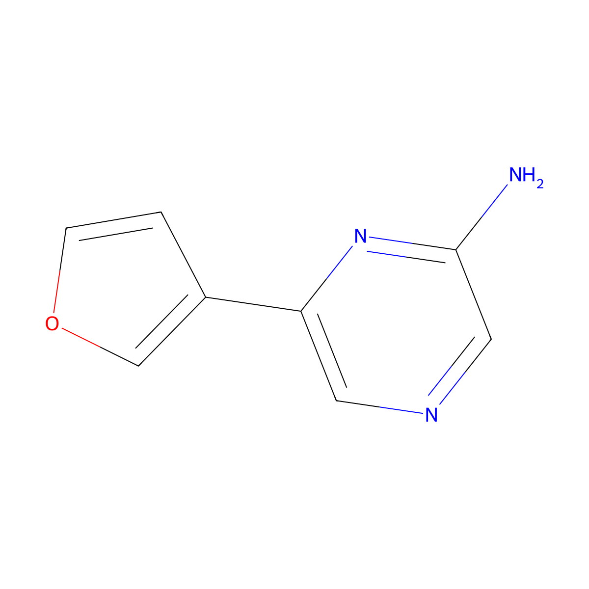 6-(Furan-3-yl)pyrazin-2-amine molecular structure, CAS 1159818-58-2