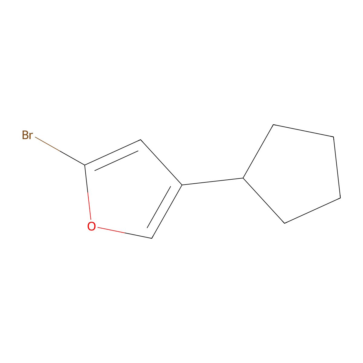 2-Bromo-4-cyclopentylfuran molecular structure, CAS 1159818-60-6