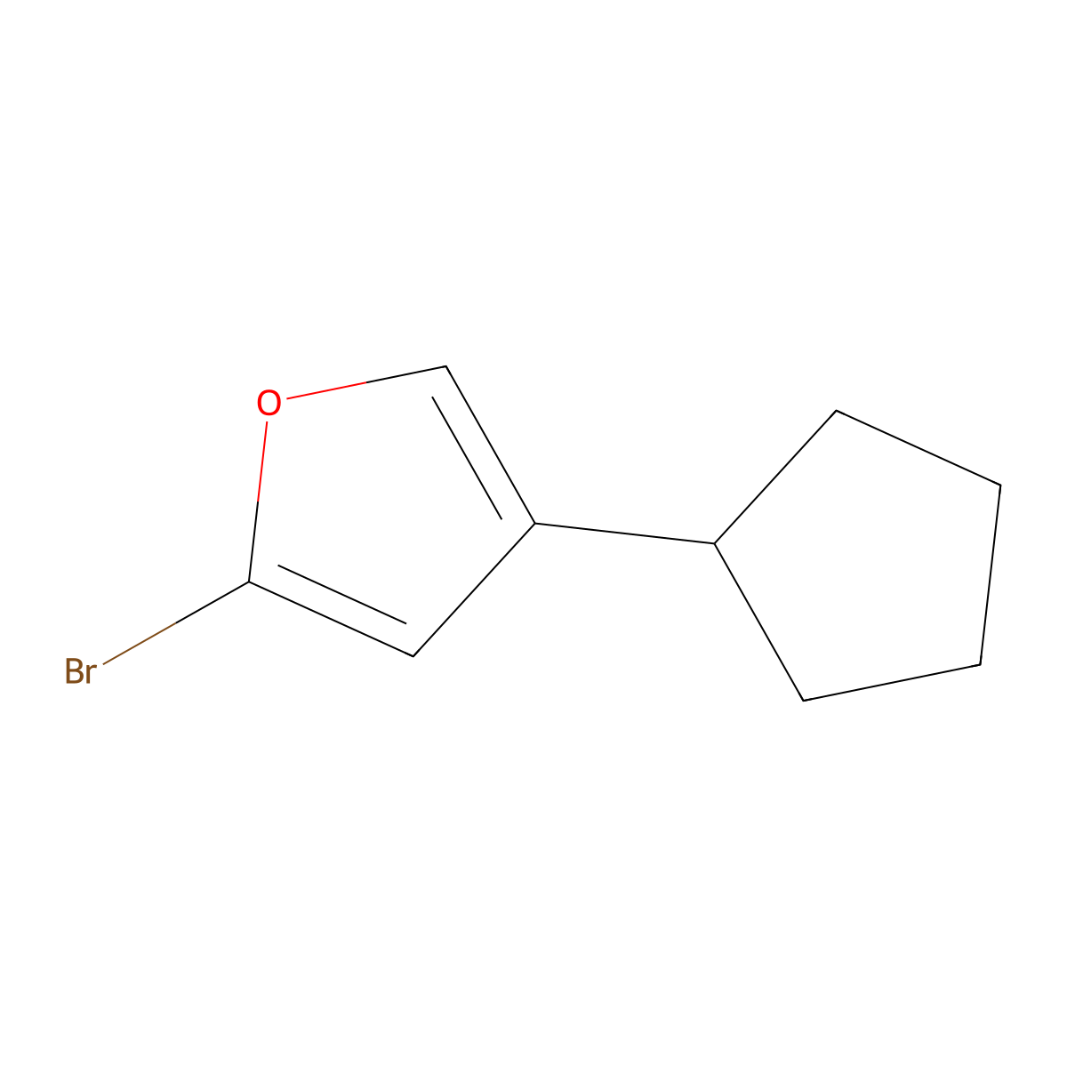2-Bromo-4-cyclopentylfuran molecular structure, CAS 1159818-60-6