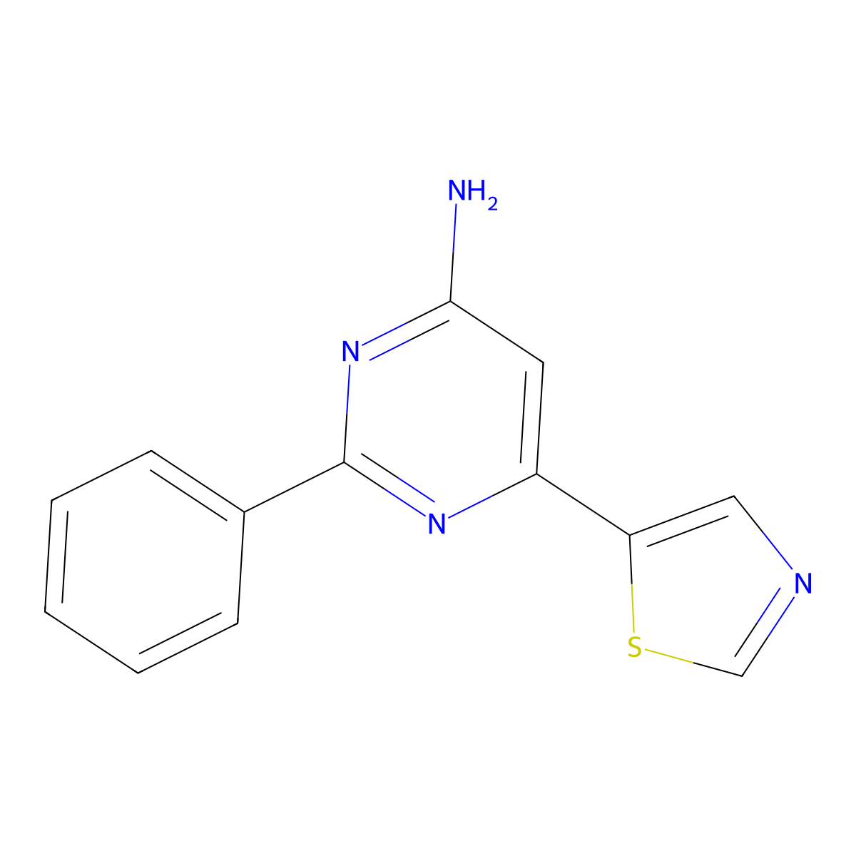 4-Amino-2-phenyl-6-(5-thiazolyl)pyrimidine molecular structure, CAS 1159818-61-7
