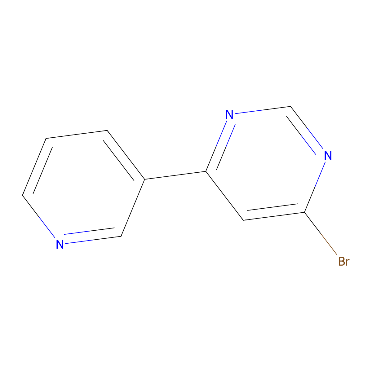4-Bromo-6-(pyridin-3-yl)pyrimidine molecular structure, CAS 1159818-78-6
