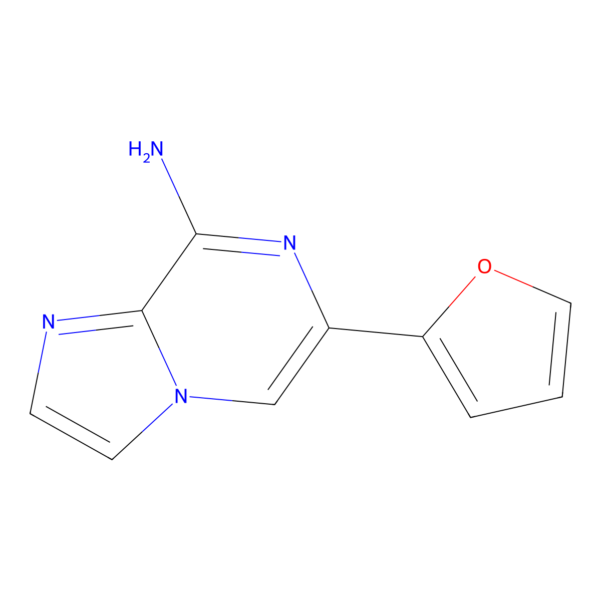 8-Amino-6-(2-furyl)imidazo[1,2-a]pyrazine molecular structure, CAS 1159818-81-1