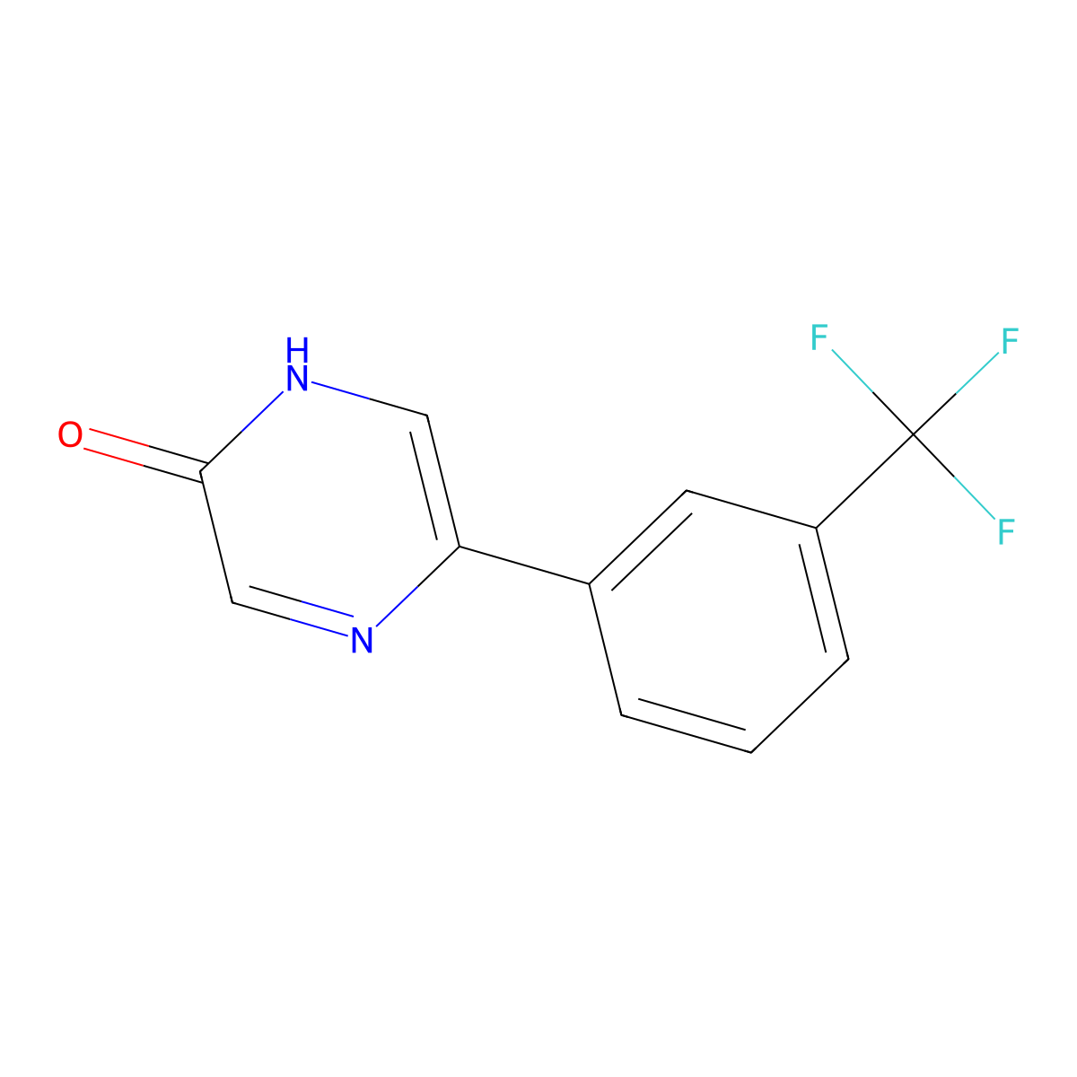5-(3-Trifluoromethylphenyl)-2-hydroxypyrazine molecular structure, CAS 1159818-83-3