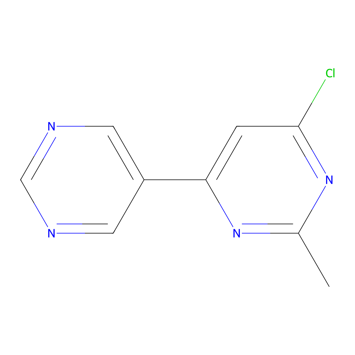 4-Chloro-2-methyl-6-(5-pyrimidyl)pyrimidine molecular structure, CAS 1159818-87-7