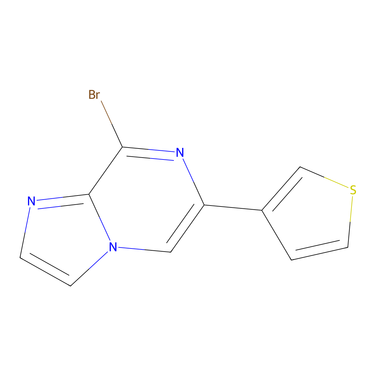 8-Bromo-6-(3-thienyl)imidazo[1,2-a]pyrazine molecular structure, CAS 1159818-88-8