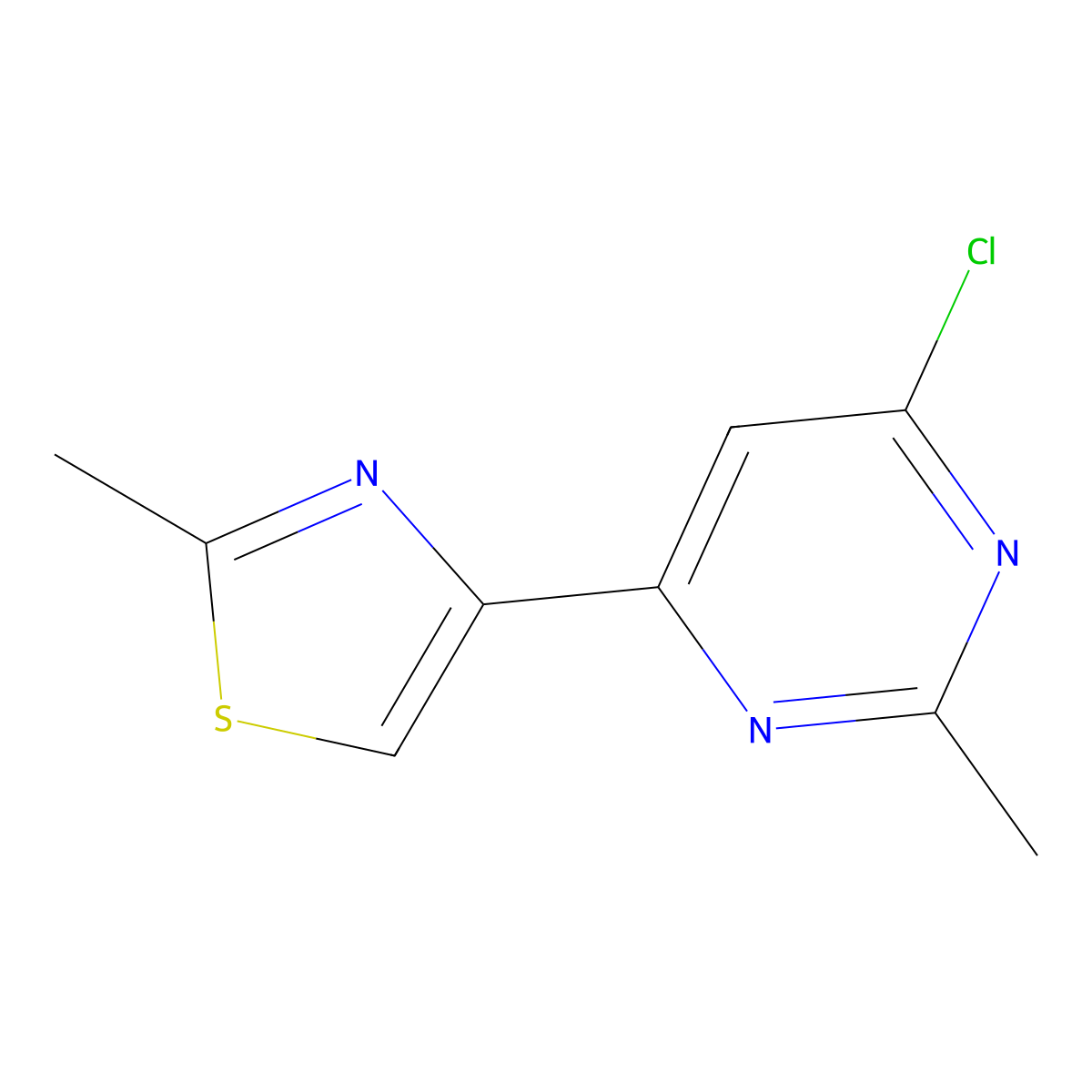 4-Chloro-2-methyl-6-(2-methyl-4-thiazolyl)pyrimidine molecular structure, CAS 1159818-93-5