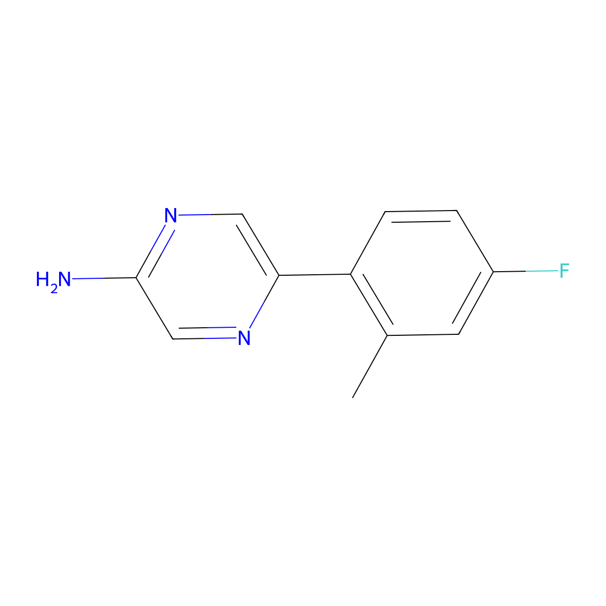5-(4-Fluoro-2-methylphenyl)pyrazin-2-amine molecular structure, CAS 1159818-94-6