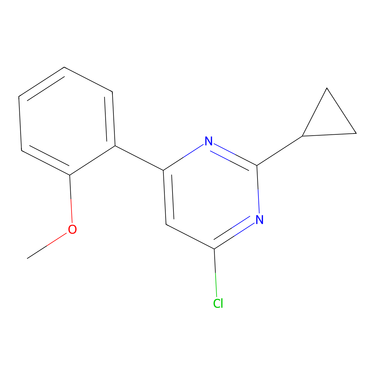 4-Chloro-6-(2-methoxyphenyl)-2-cyclopropylpyrimidine molecular structure, CAS 1159818-95-7