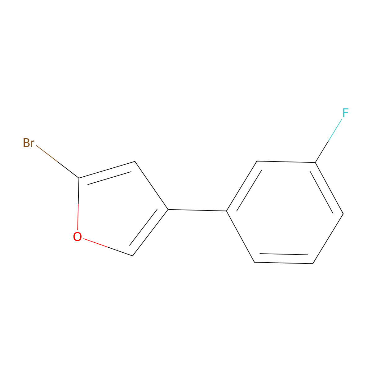 2-Bromo-4-(3-fluorophenyl)furan molecular structure, CAS 1159818-97-9
