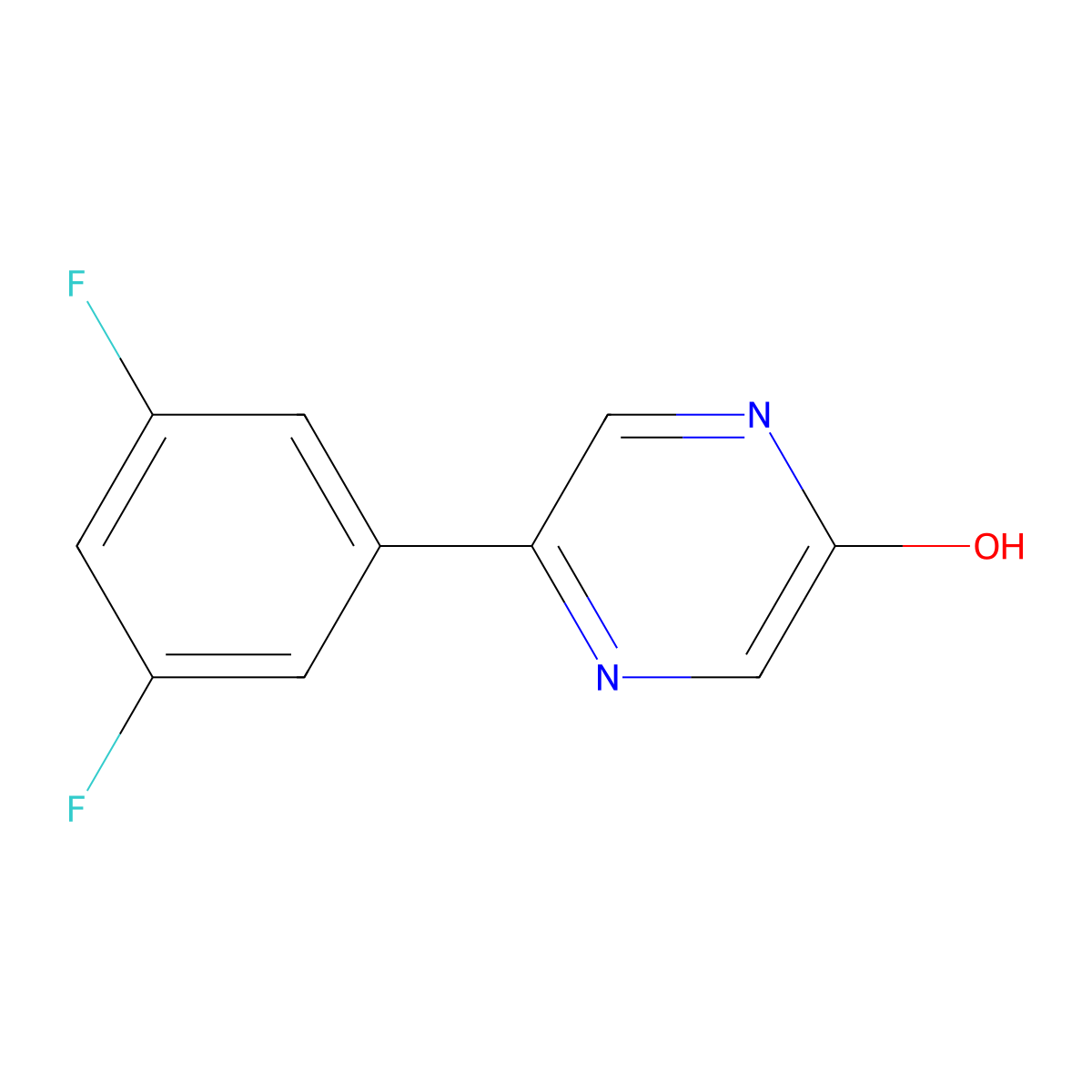 2-Hydroxy-5-(3,5-difluorophenyl)pyrazine molecular structure, CAS 1159818-99-1