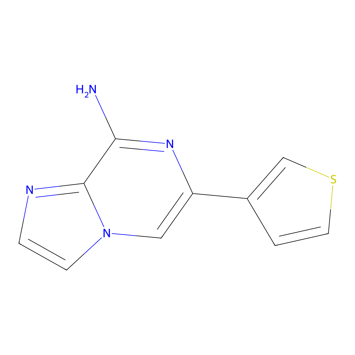 8-Amino-6-(3-thienyl)imidazo[1,2-a]pyrazine molecular structure, CAS 1159819-01-8