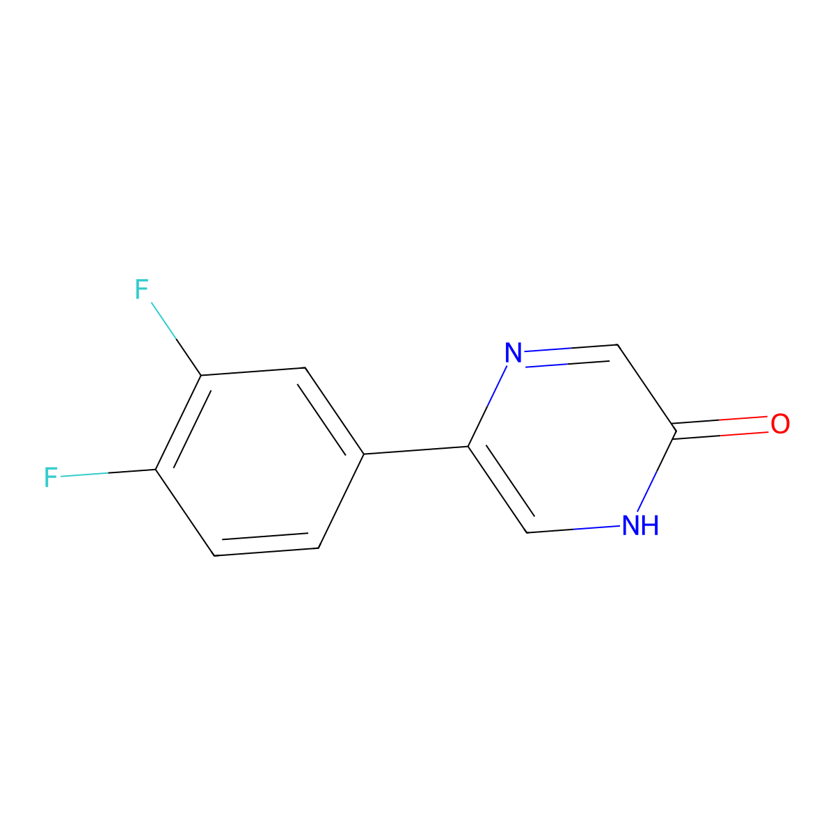 2-Hydroxy-5-(3,4-difluorophenyl)pyrazine molecular structure, CAS 1159819-04-1