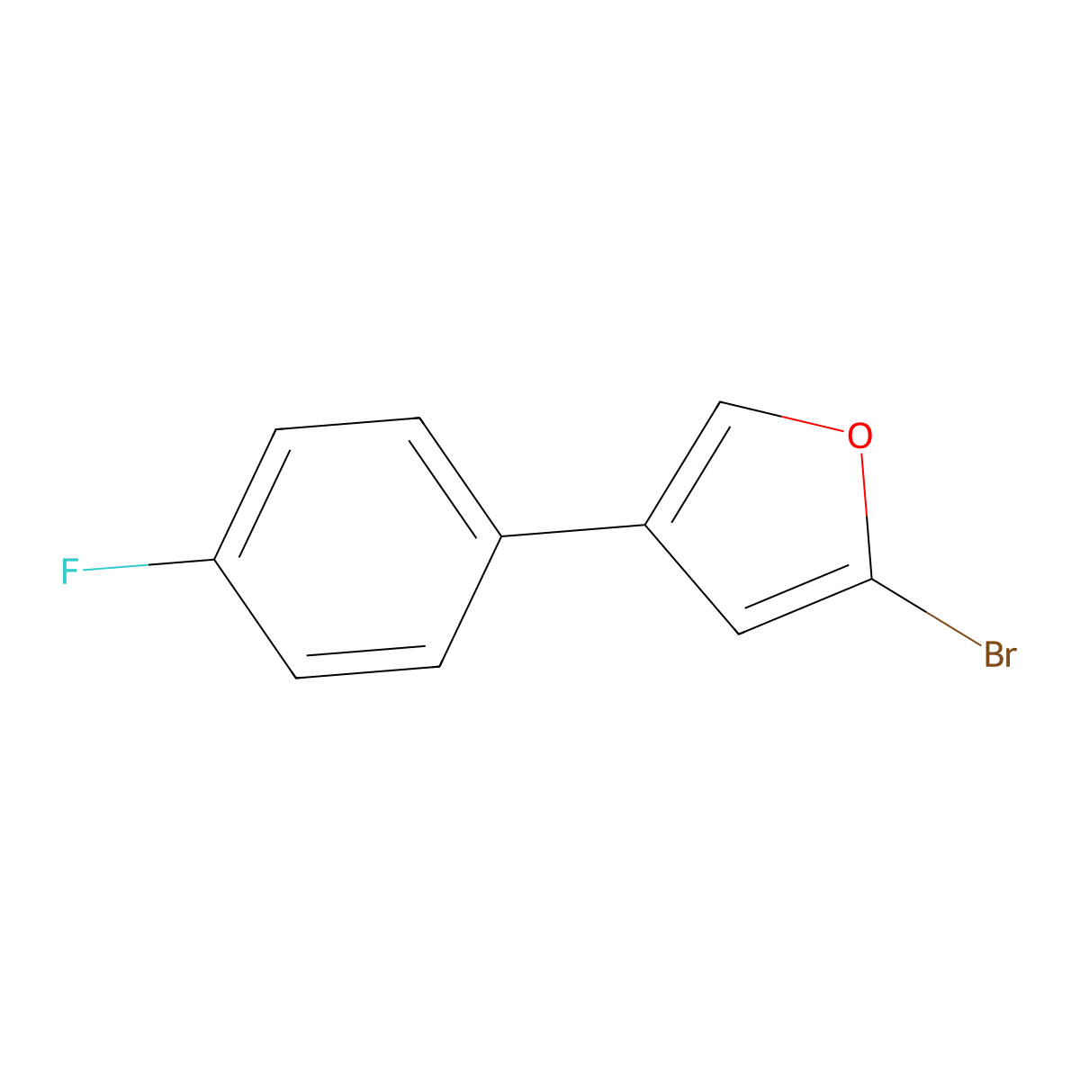 2-Bromo-4-(4-fluorophenyl)furan molecular structure, CAS 1159819-05-2