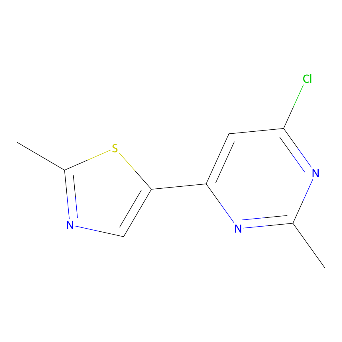 4-Chloro-2-methyl-6-(2-methyl-5-thiazolyl)pyrimidine molecular structure, CAS 1159819-11-0