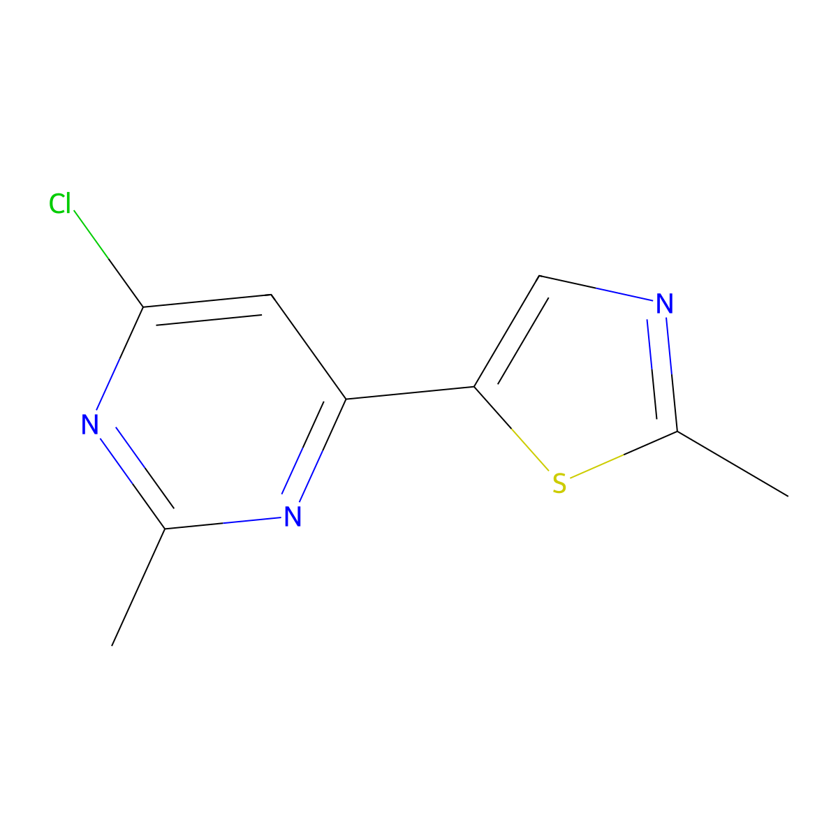 4-Chloro-2-methyl-6-(2-methyl-5-thiazolyl)pyrimidine molecular structure, CAS 1159819-11-0