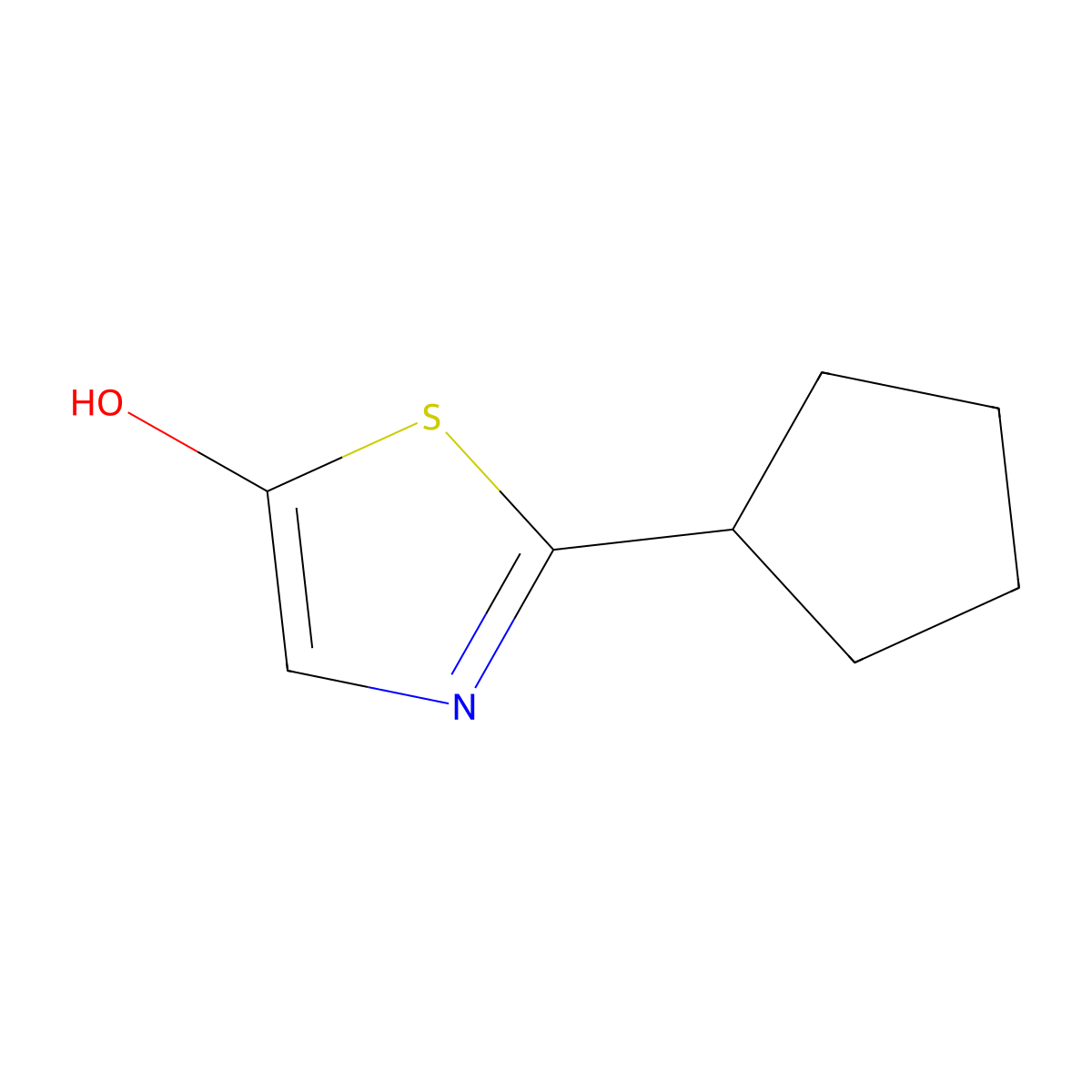 2-(Cyclopentyl)-5-hydroxythiazole molecular structure, CAS 1159819-16-5